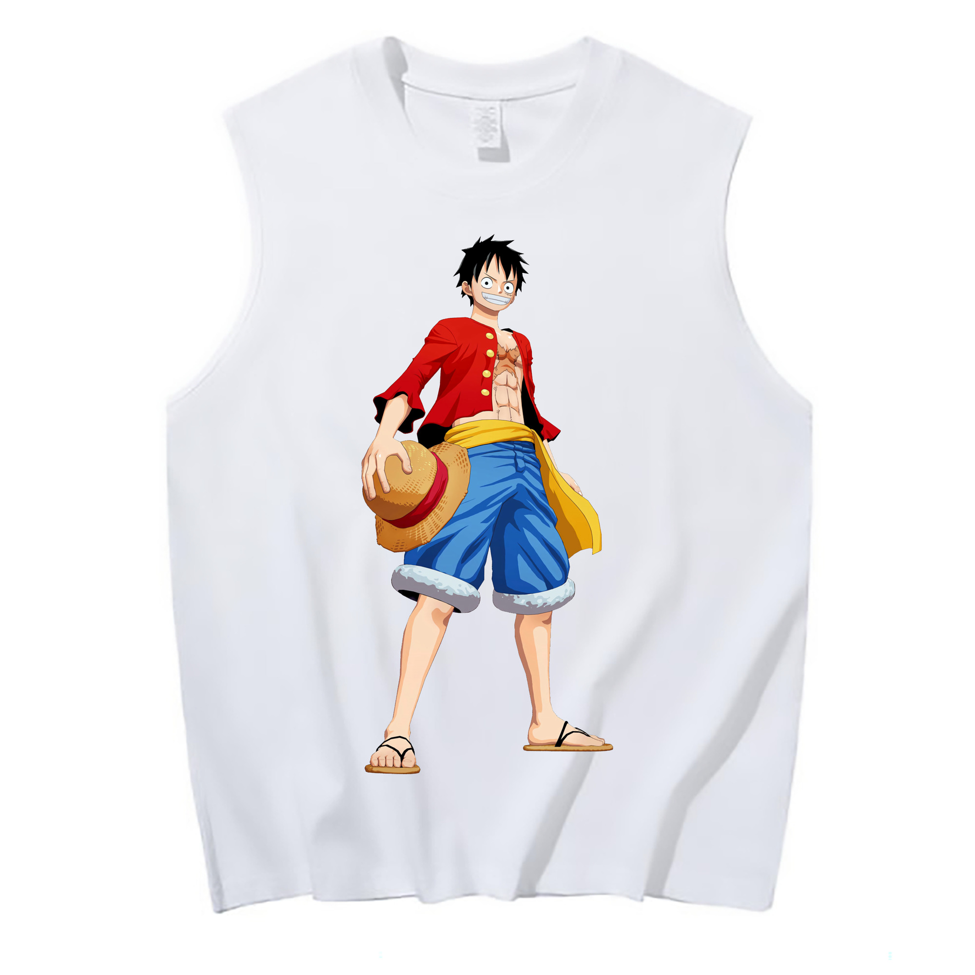 ワンピース モンキー・D・ルフィ ONE PIECE Monkey D. Luffy コットン100％タンクトップ（フロントプリント）
