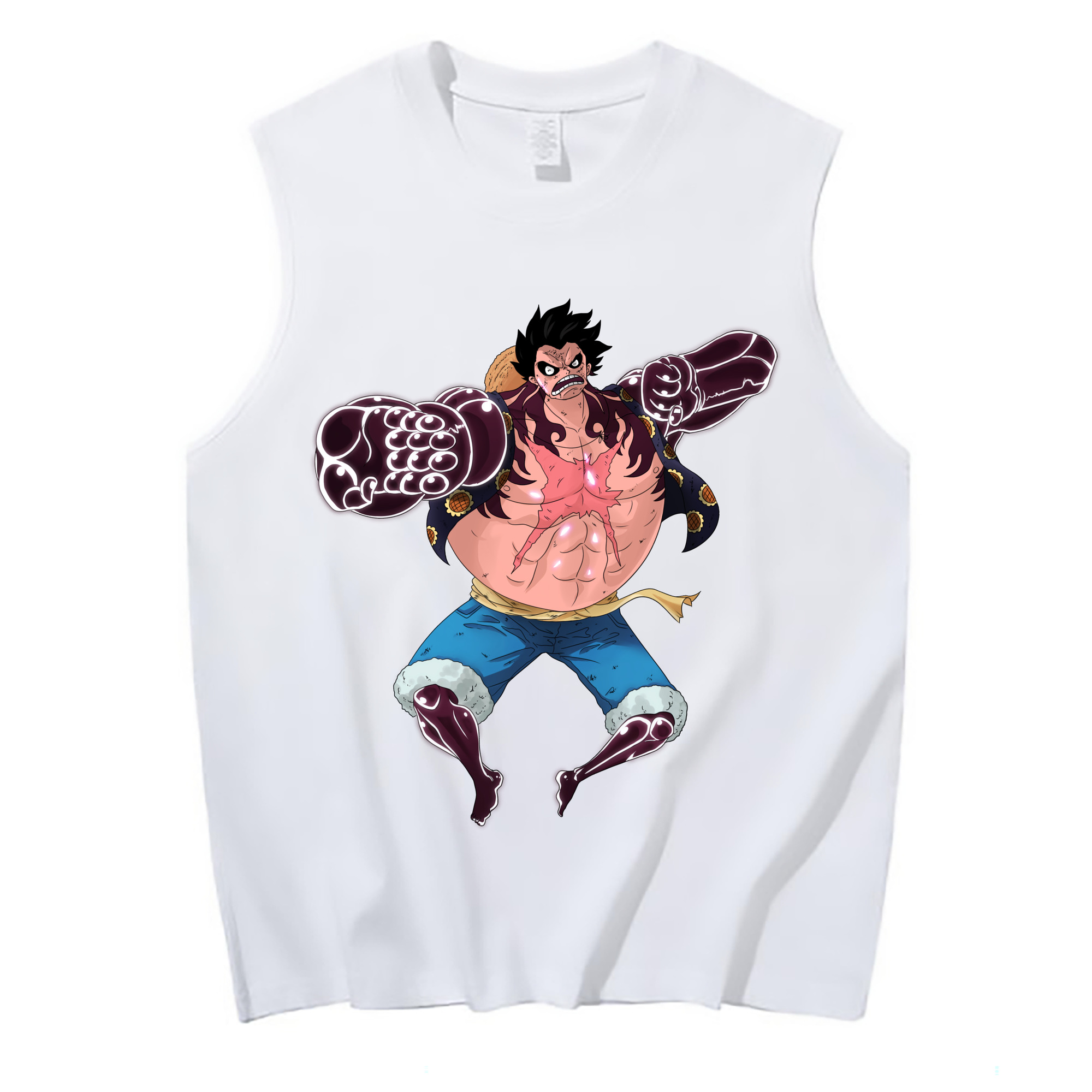 ワンピース モンキー・D・ルフィ ONE PIECE Monkey D. Luffy コットン100％タンクトップ（フロントプリント）