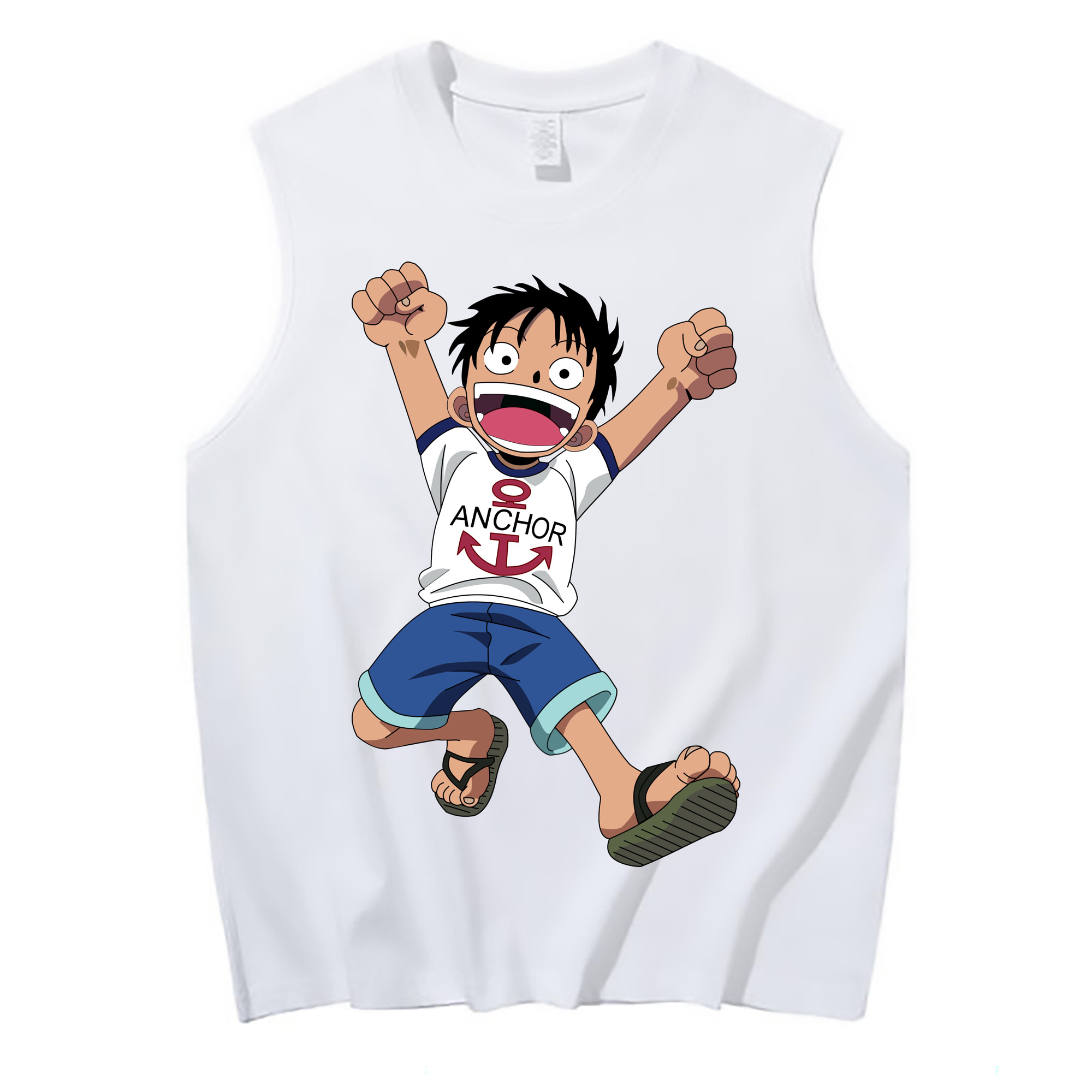 ワンピース モンキー・D・ルフィ ONE PIECE Monkey D. Luffy コットン100％タンクトップ（フロントプリント）