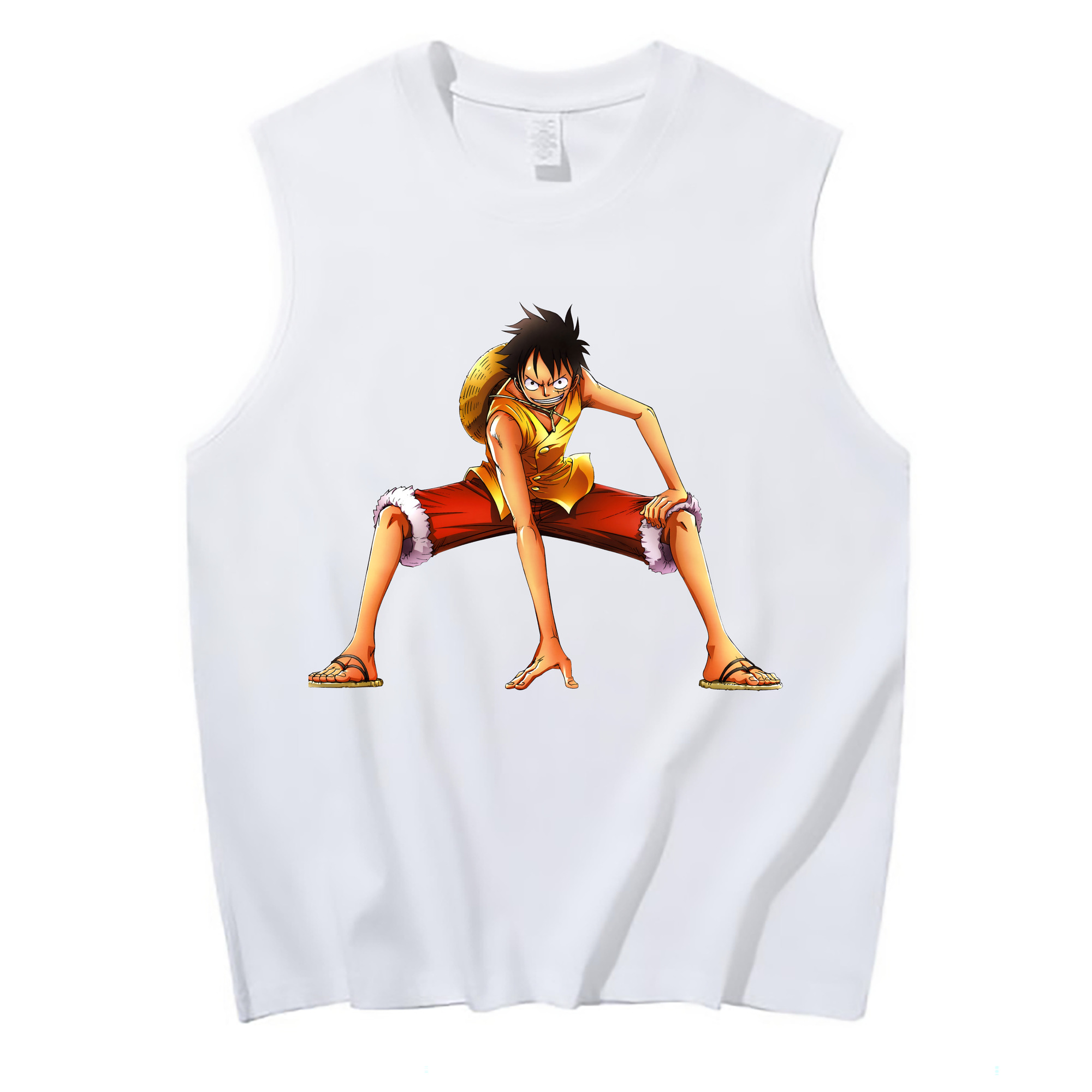 ワンピース モンキー・D・ルフィ ONE PIECE Monkey D. Luffy コットン100％タンクトップ（フロントプリント）