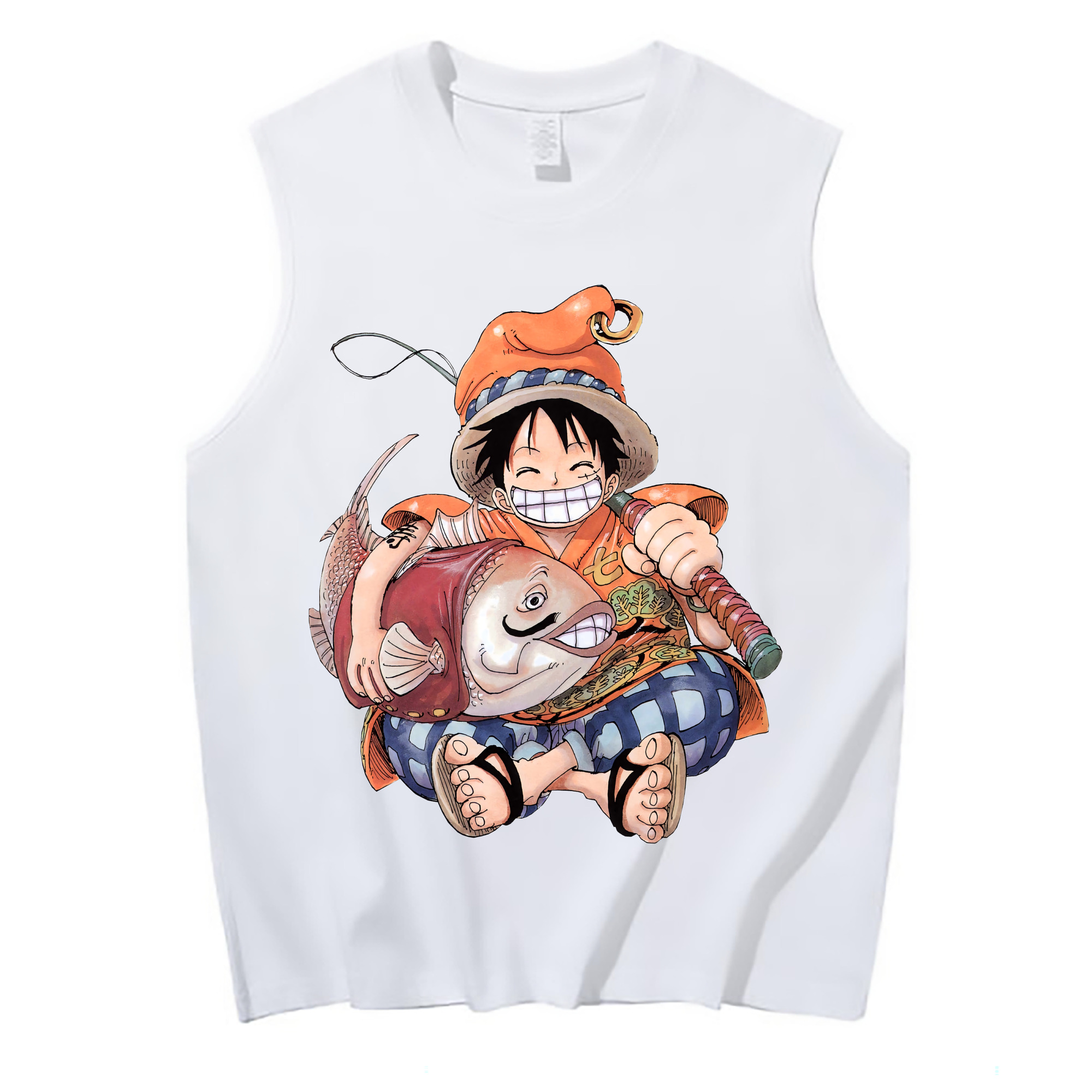 ワンピース モンキー・D・ルフィ ONE PIECE Monkey D. Luffy コットン100％タンクトップ（フロントプリント）