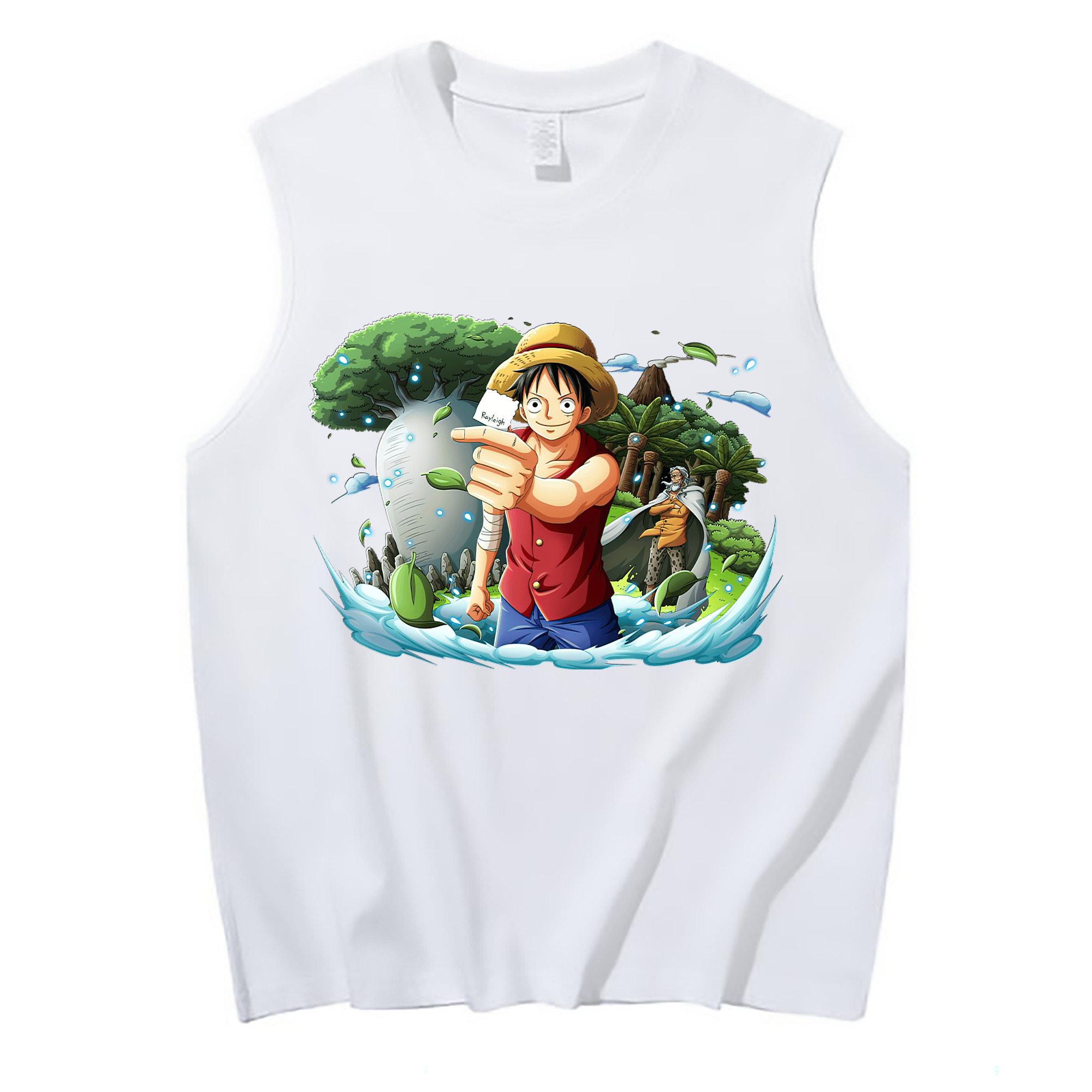ワンピース モンキー・D・ルフィ ONE PIECE Monkey D. Luffy コットン100％タンクトップ（フロントプリント）