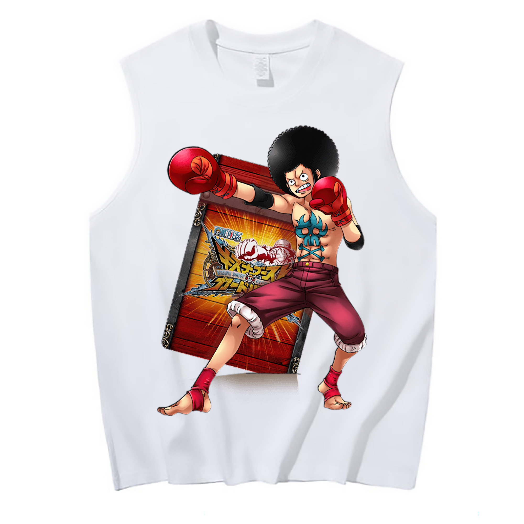 ワンピース モンキー・D・ルフィ ONE PIECE Monkey D. Luffy コットン100％タンクトップ（フロントプリント）