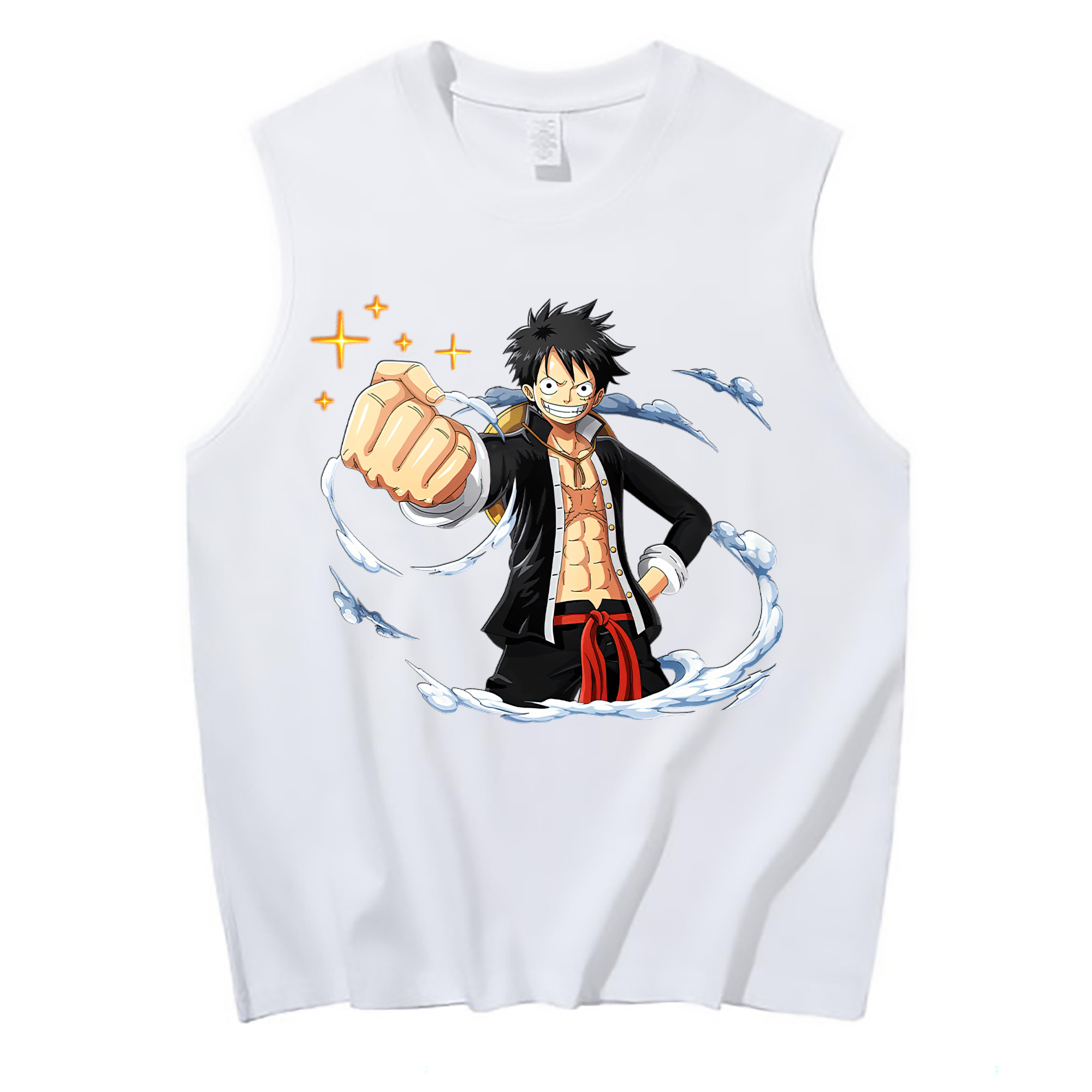 ワンピース モンキー・D・ルフィ ONE PIECE Monkey D. Luffy コットン100％タンクトップ（フロントプリント）
