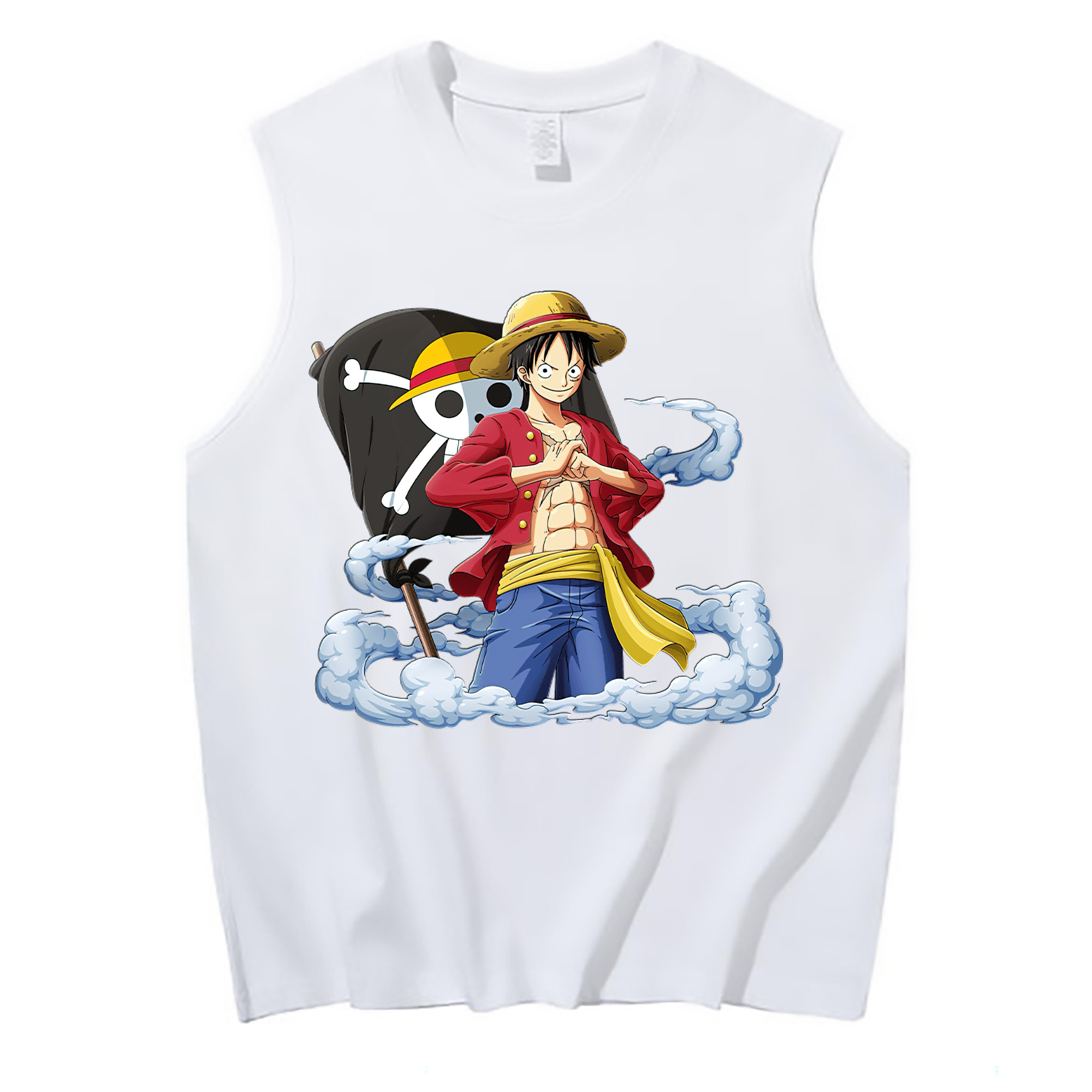 ワンピース モンキー・D・ルフィ ONE PIECE Monkey D. Luffy コットン100％タンクトップ（フロントプリント）