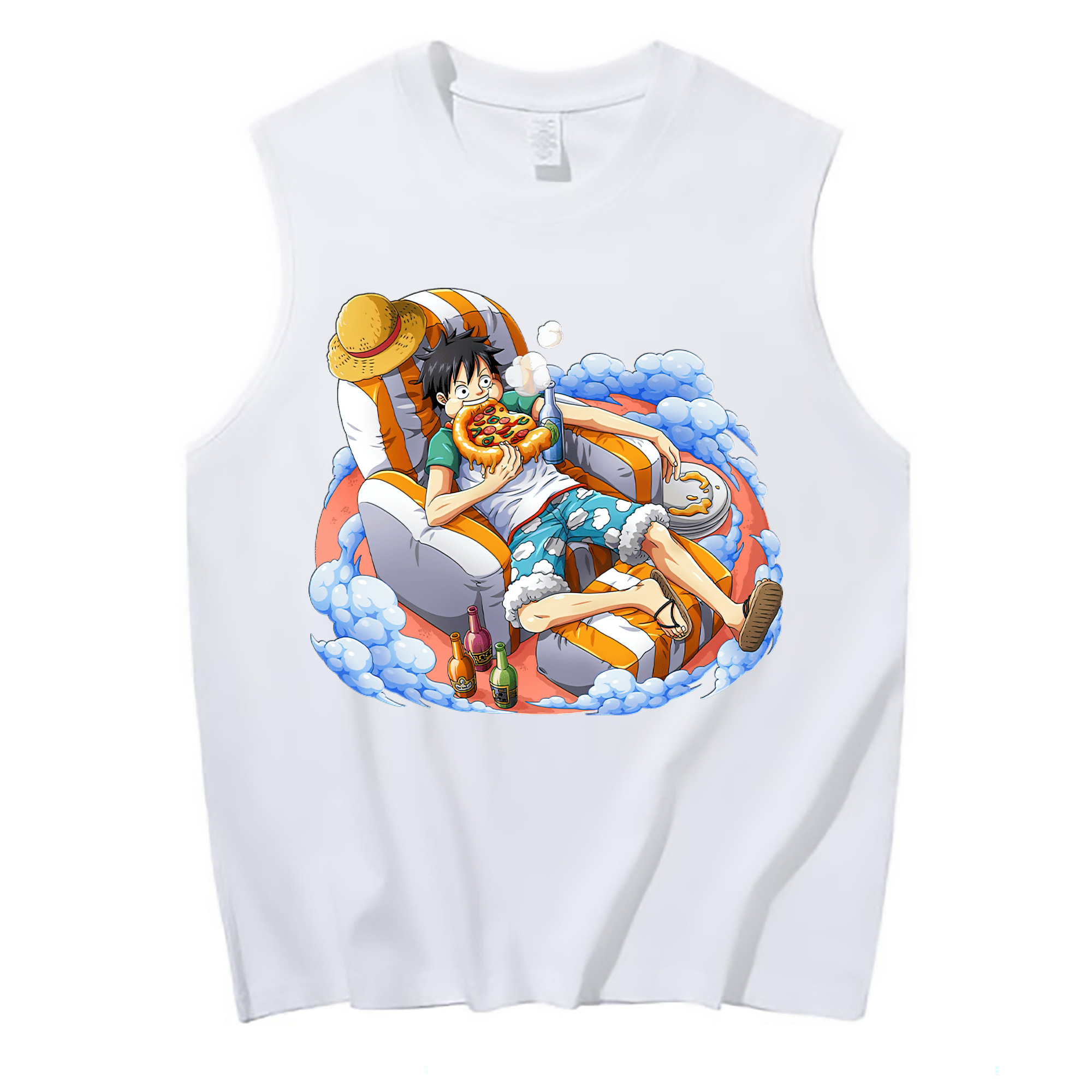ワンピース モンキー・D・ルフィ ONE PIECE Monkey D. Luffy コットン100％タンクトップ（フロントプリント）