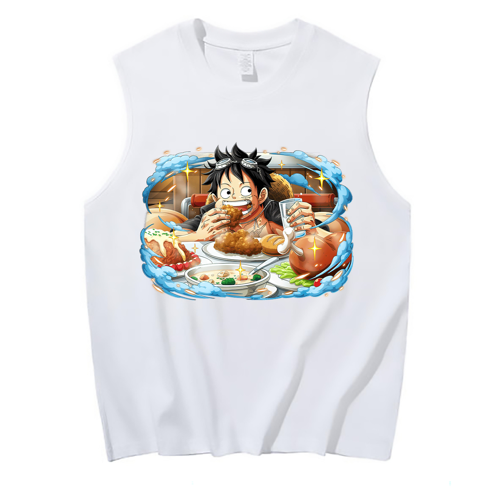 ワンピース モンキー・D・ルフィ ONE PIECE Monkey D. Luffy コットン100％タンクトップ（フロントプリント）