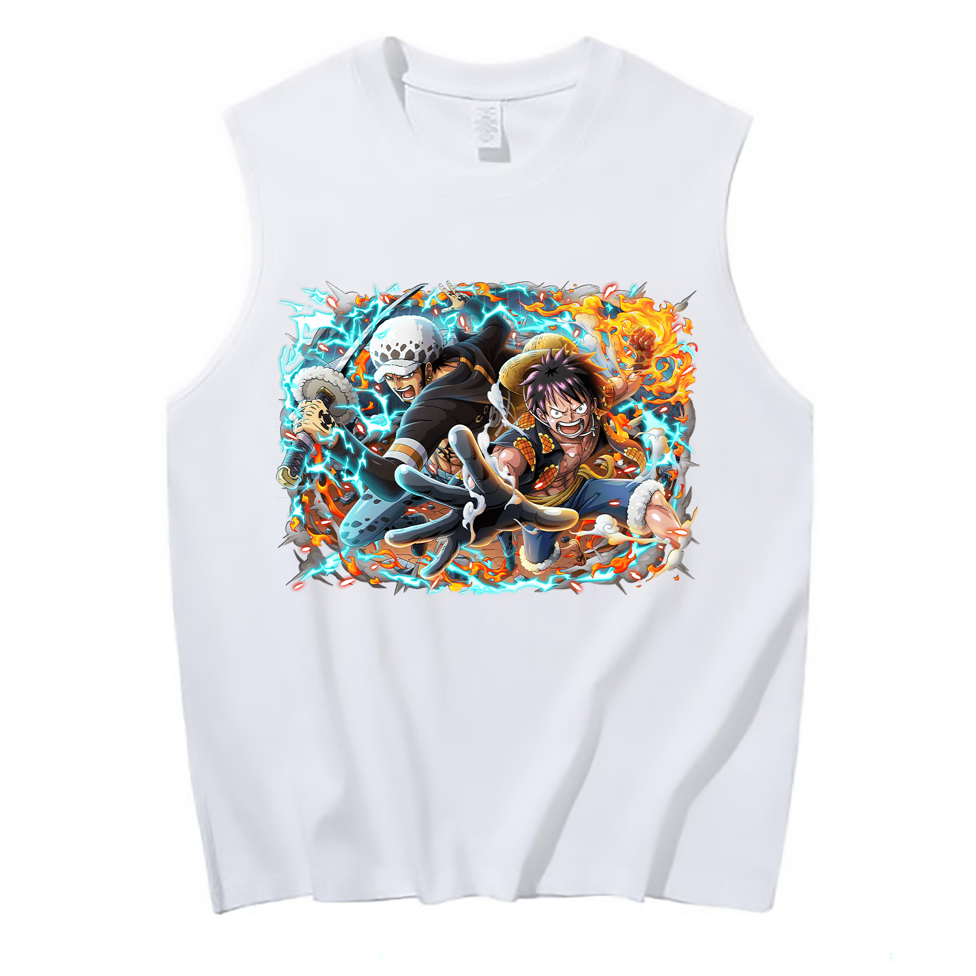 ワンピース モンキー・D・ルフィ ONE PIECE Monkey D. Luffy コットン100％タンクトップ（フロントプリント）
