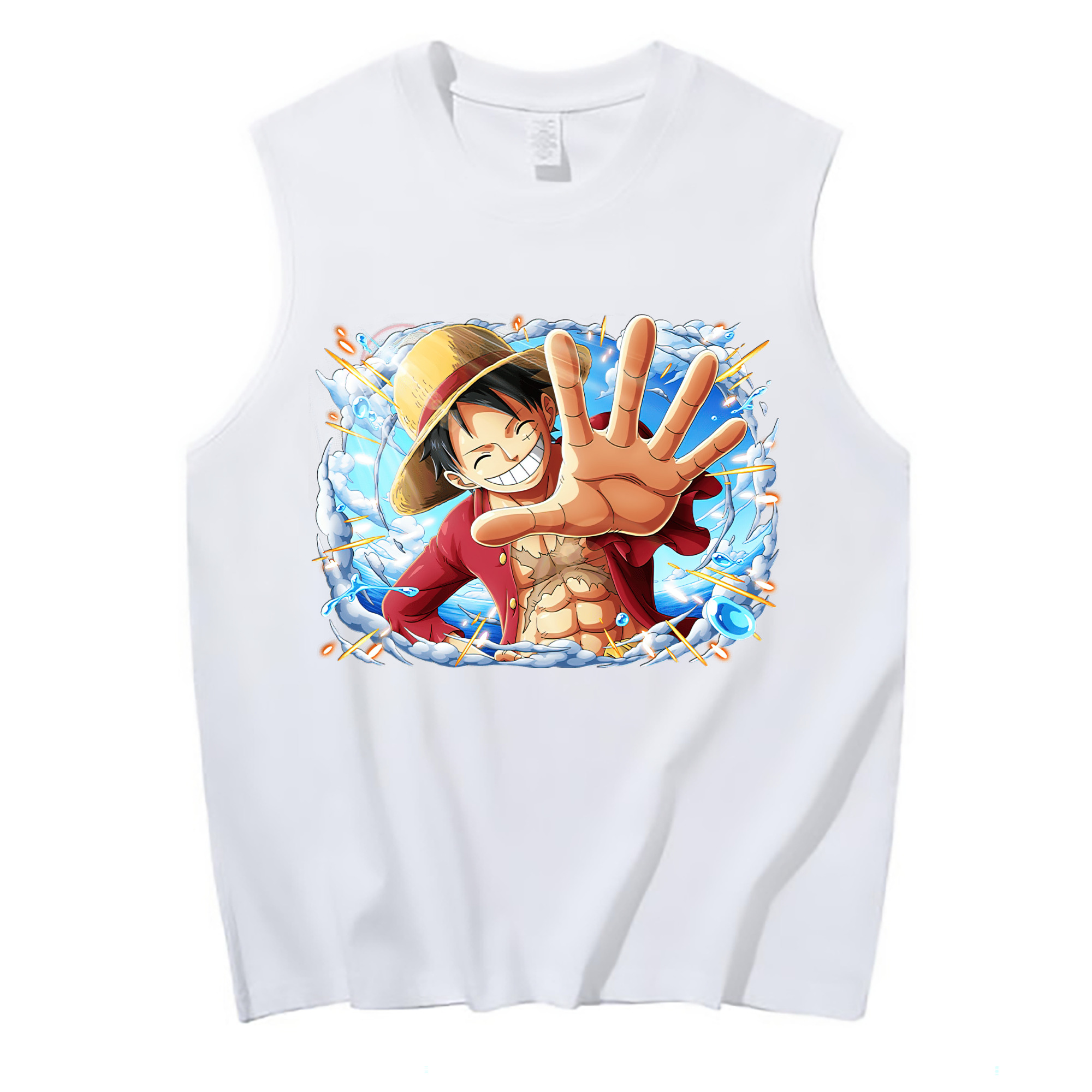 ワンピース モンキー・D・ルフィ ONE PIECE Monkey D. Luffy コットン100％タンクトップ（フロントプリント）
