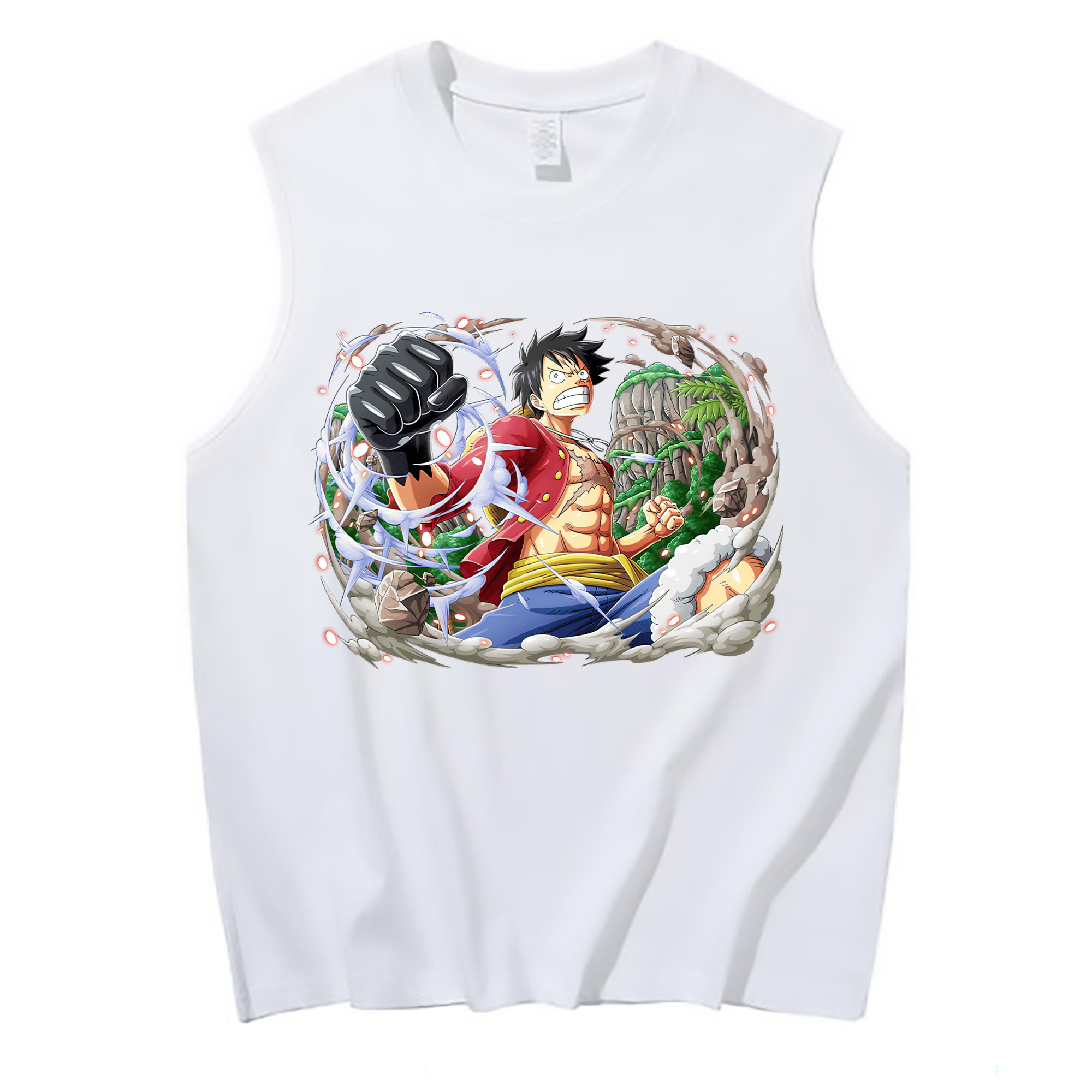 ワンピース モンキー・D・ルフィ ONE PIECE Monkey D. Luffy コットン100％タンクトップ（フロントプリント）