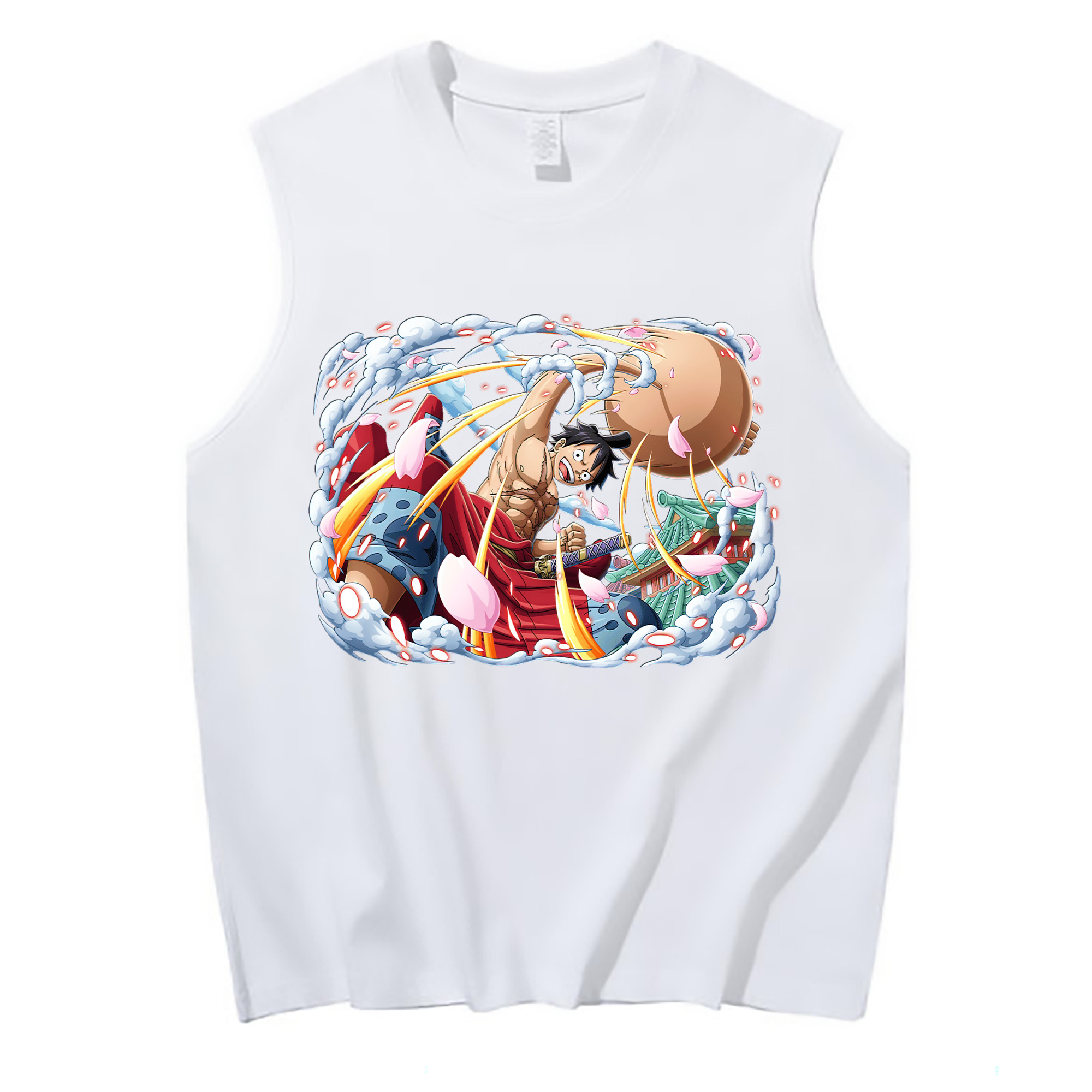 ワンピース モンキー・D・ルフィ ONE PIECE Monkey D. Luffy コットン100％タンクトップ（フロントプリント）