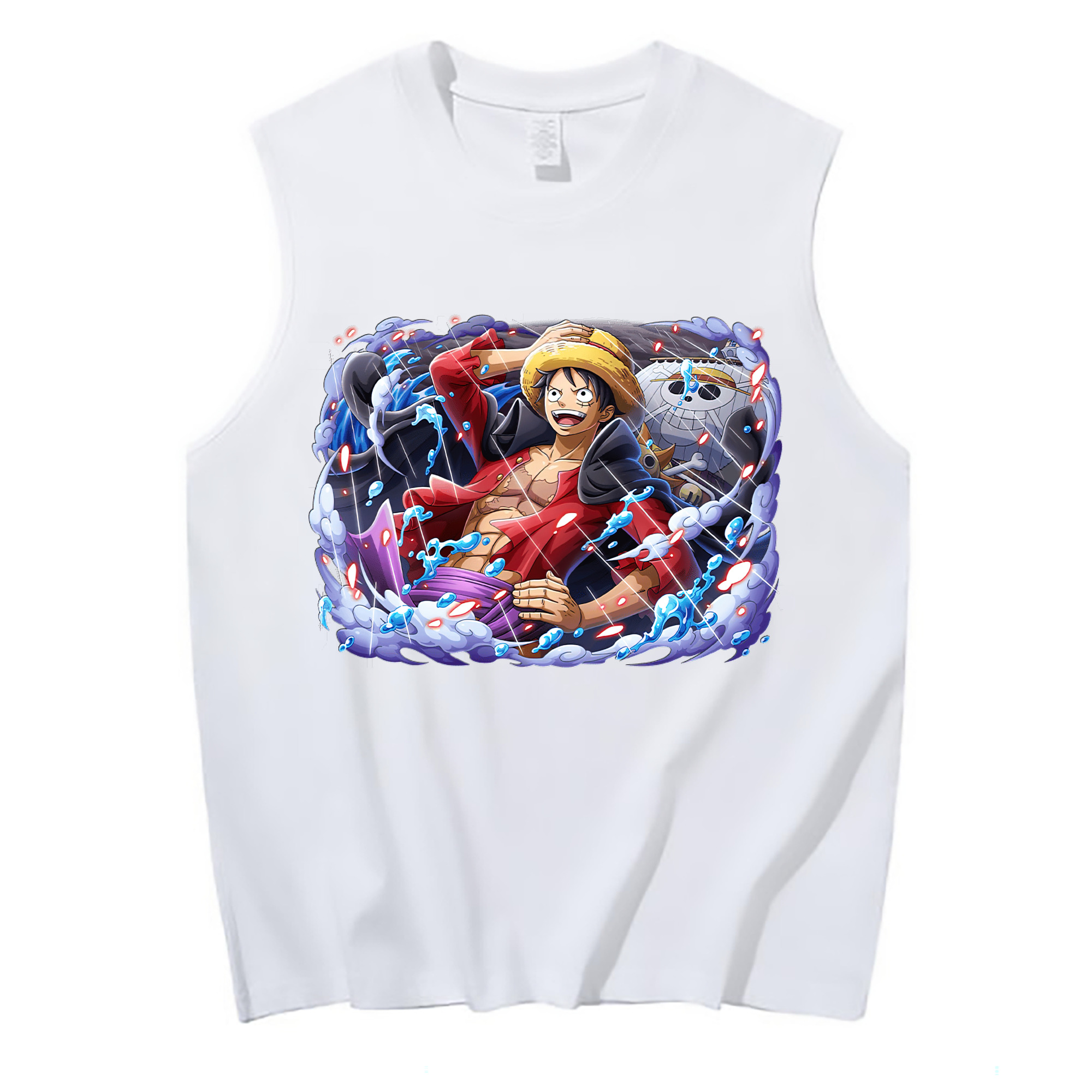 ワンピース モンキー・D・ルフィ ONE PIECE Monkey D. Luffy コットン100％タンクトップ（フロントプリント）
