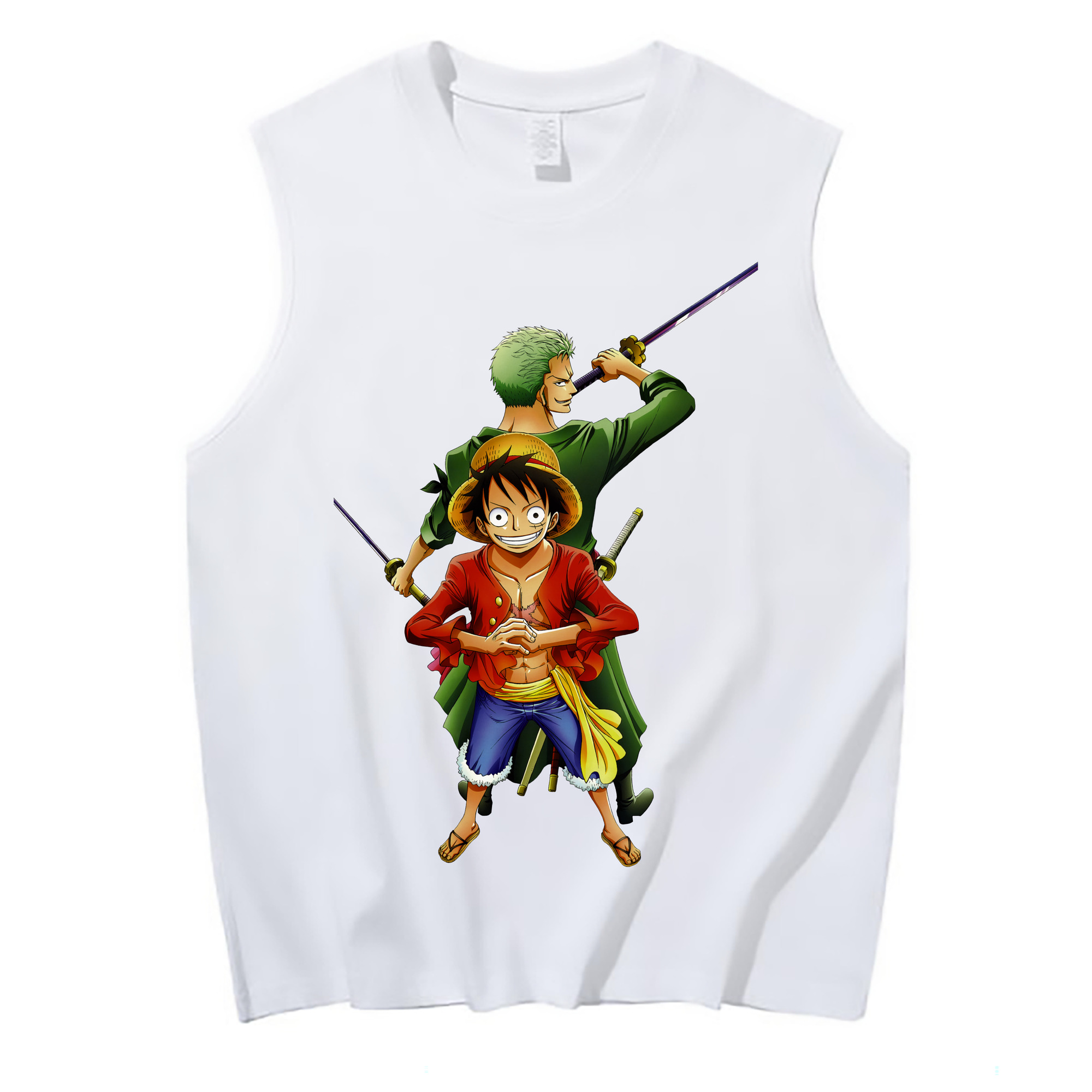 ワンピース モンキー・D・ルフィ ONE PIECE Monkey D. Luffy コットン100％タンクトップ（フロントプリント）