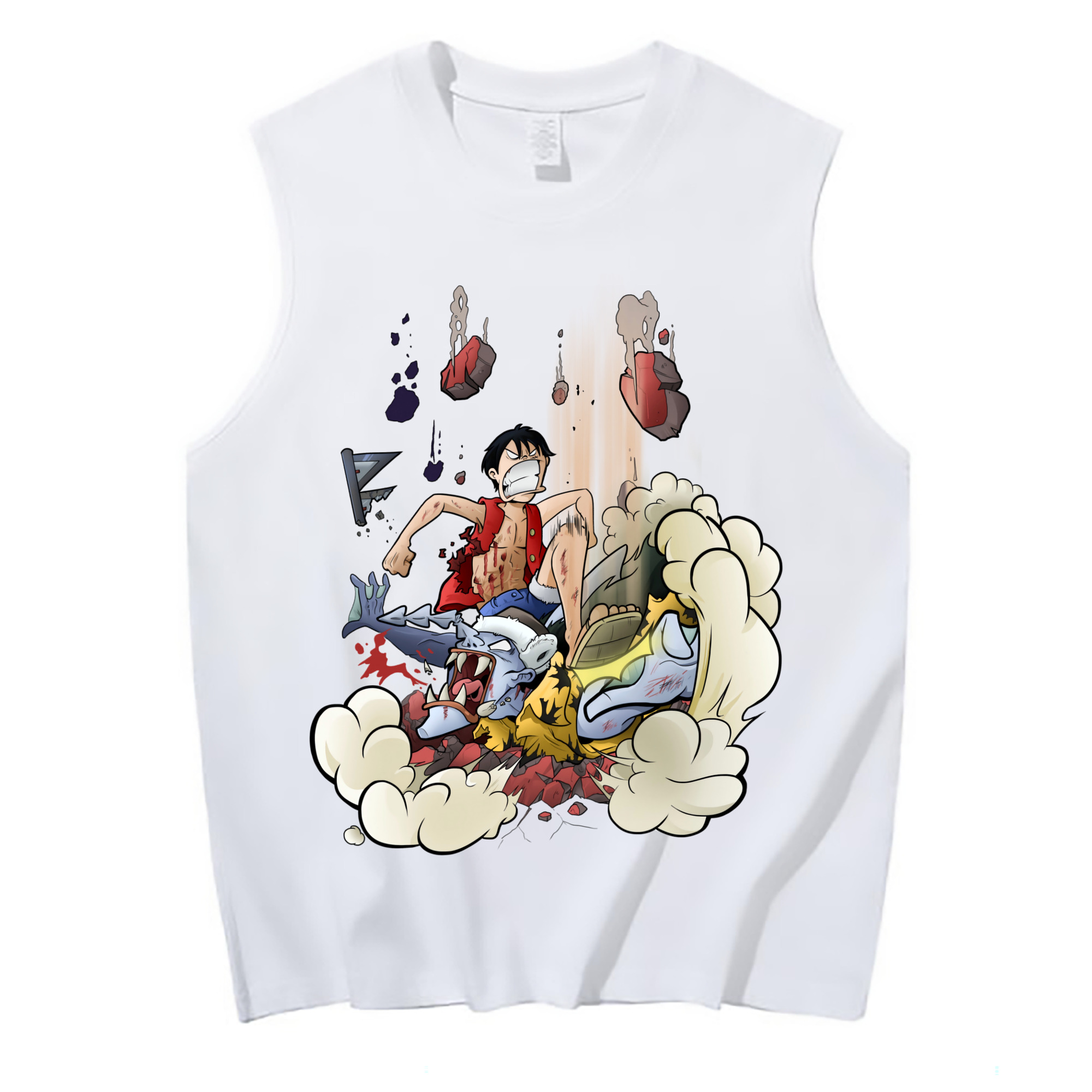 ワンピース モンキー・D・ルフィ ONE PIECE Monkey D. Luffy コットン100％タンクトップ（フロントプリント）