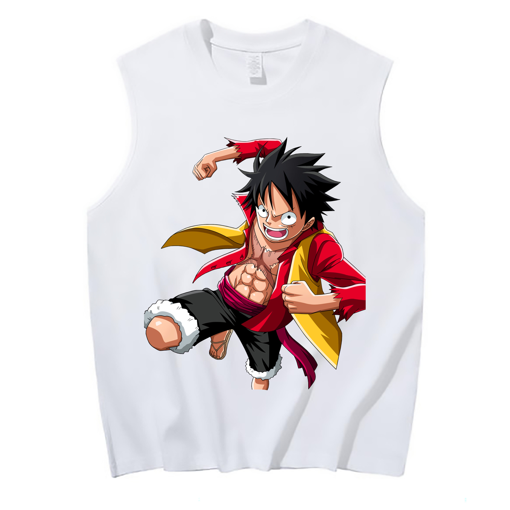 ワンピース モンキー・D・ルフィ ONE PIECE Monkey D. Luffy コットン100％タンクトップ（フロントプリント）