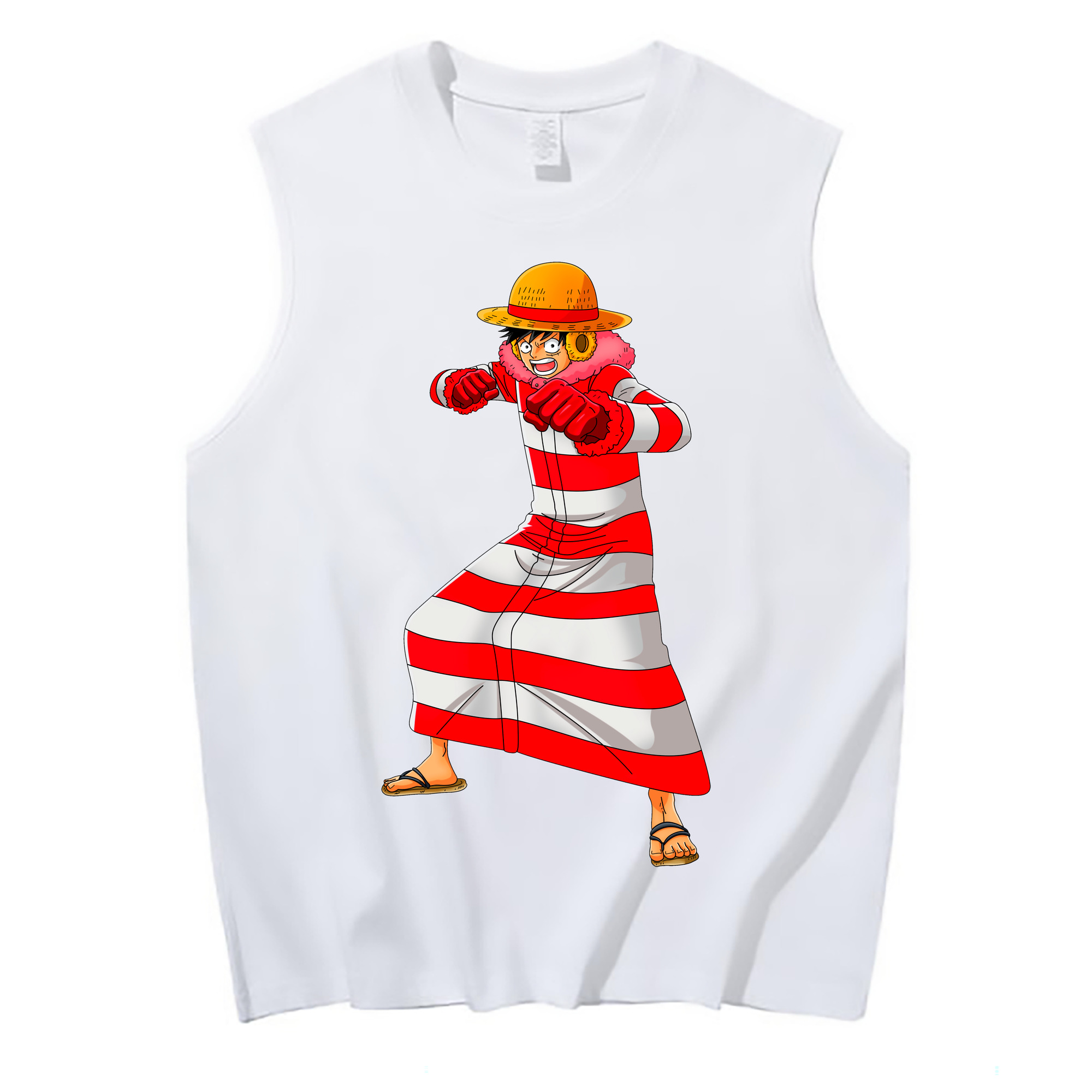 ワンピース モンキー・D・ルフィ ONE PIECE Monkey D. Luffy コットン100％タンクトップ（フロントプリント）