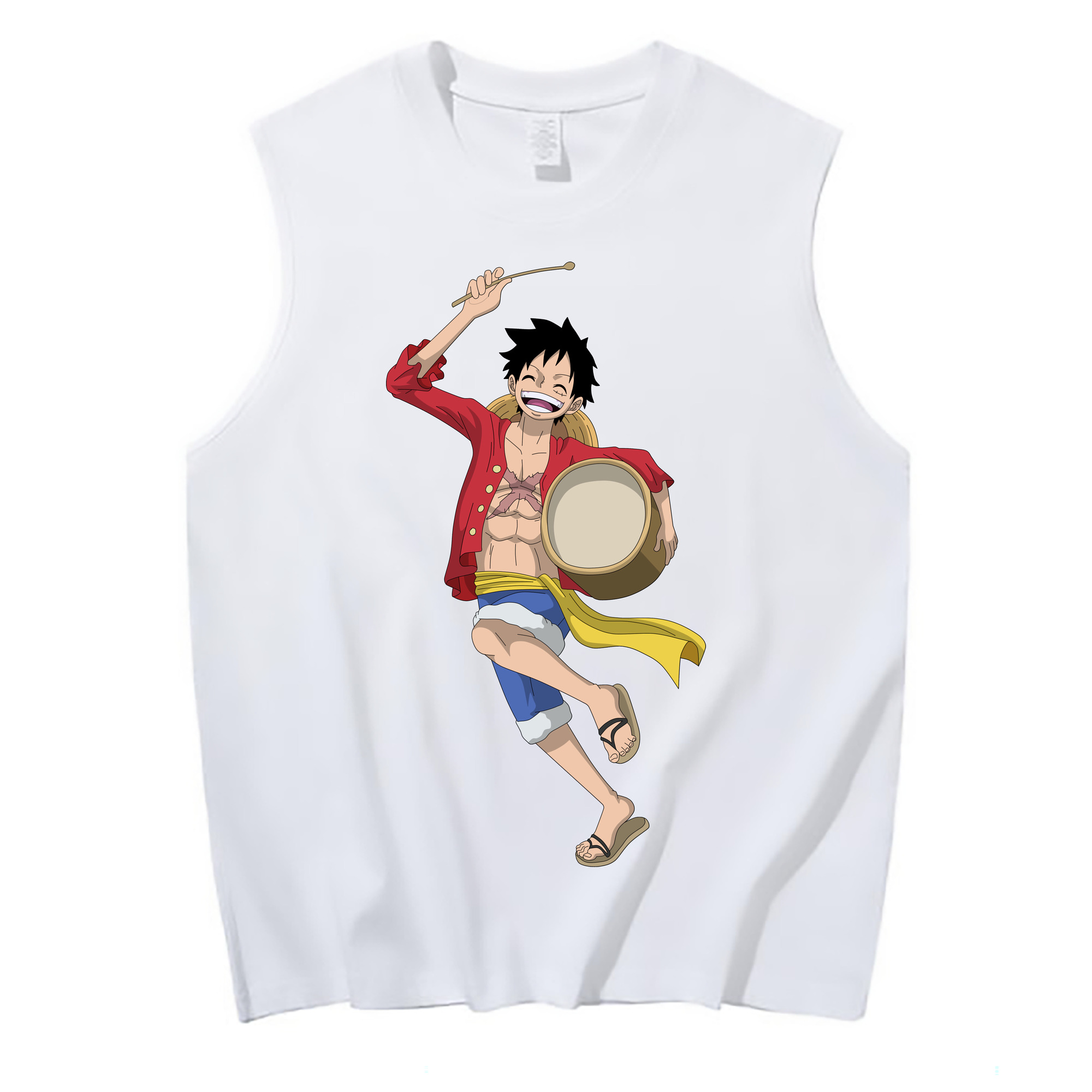 ワンピース モンキー・D・ルフィ ONE PIECE Monkey D. Luffy コットン100％タンクトップ（フロントプリント）