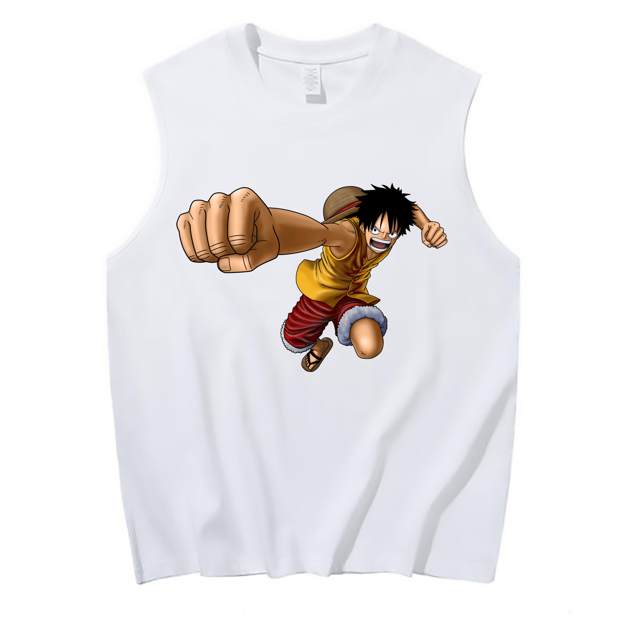 ワンピース モンキー・D・ルフィ ONE PIECE Monkey D. Luffy コットン100％タンクトップ（フロントプリント）