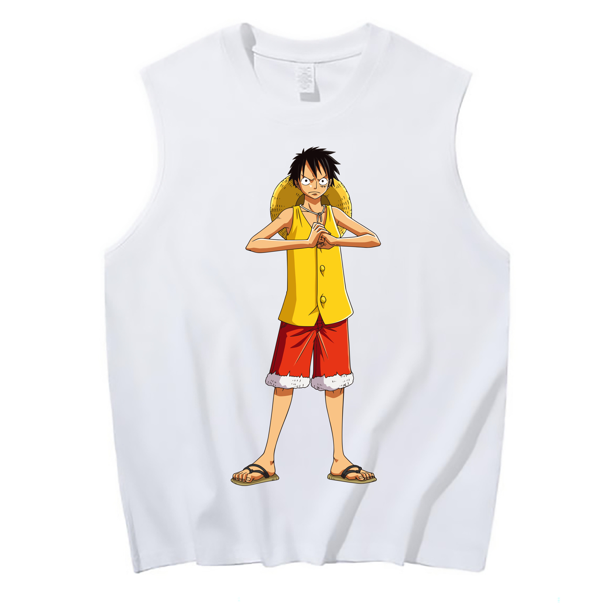 ワンピース モンキー・D・ルフィ ONE PIECE Monkey D. Luffy コットン100％タンクトップ（フロントプリント）