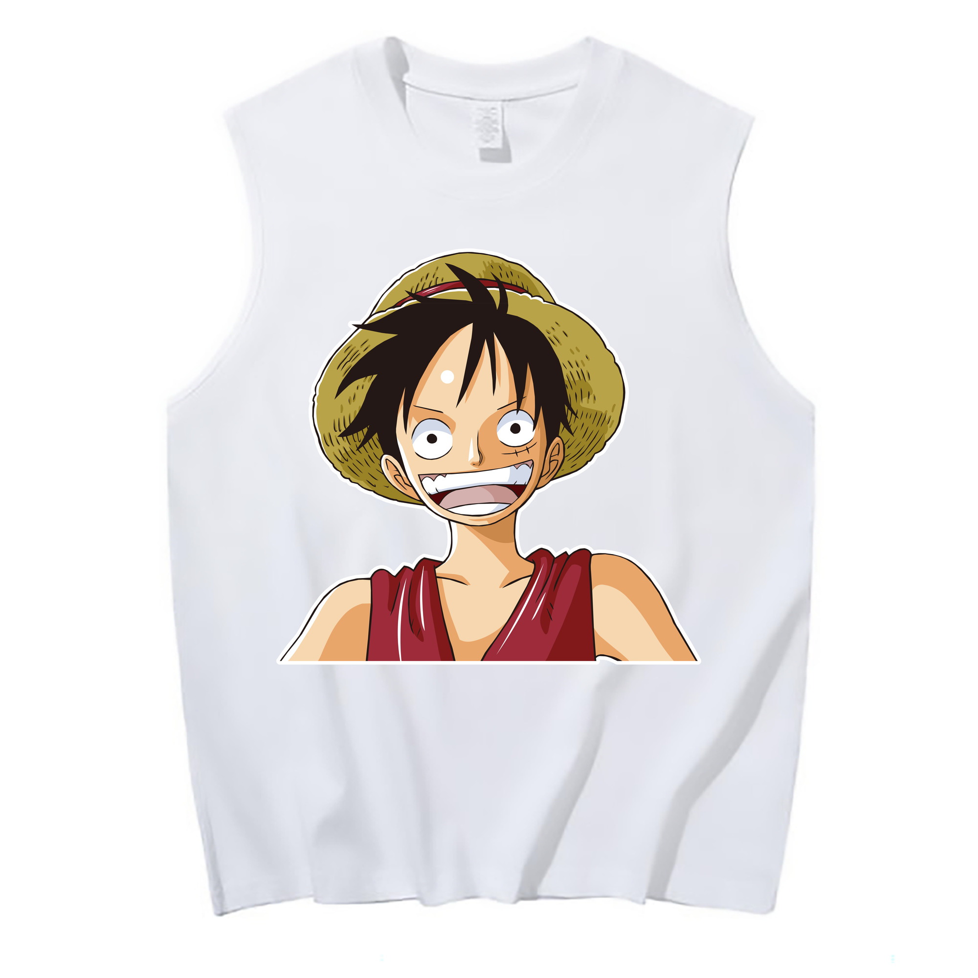 ワンピース モンキー・D・ルフィ ONE PIECE Monkey D. Luffy コットン100％タンクトップ（フロントプリント）
