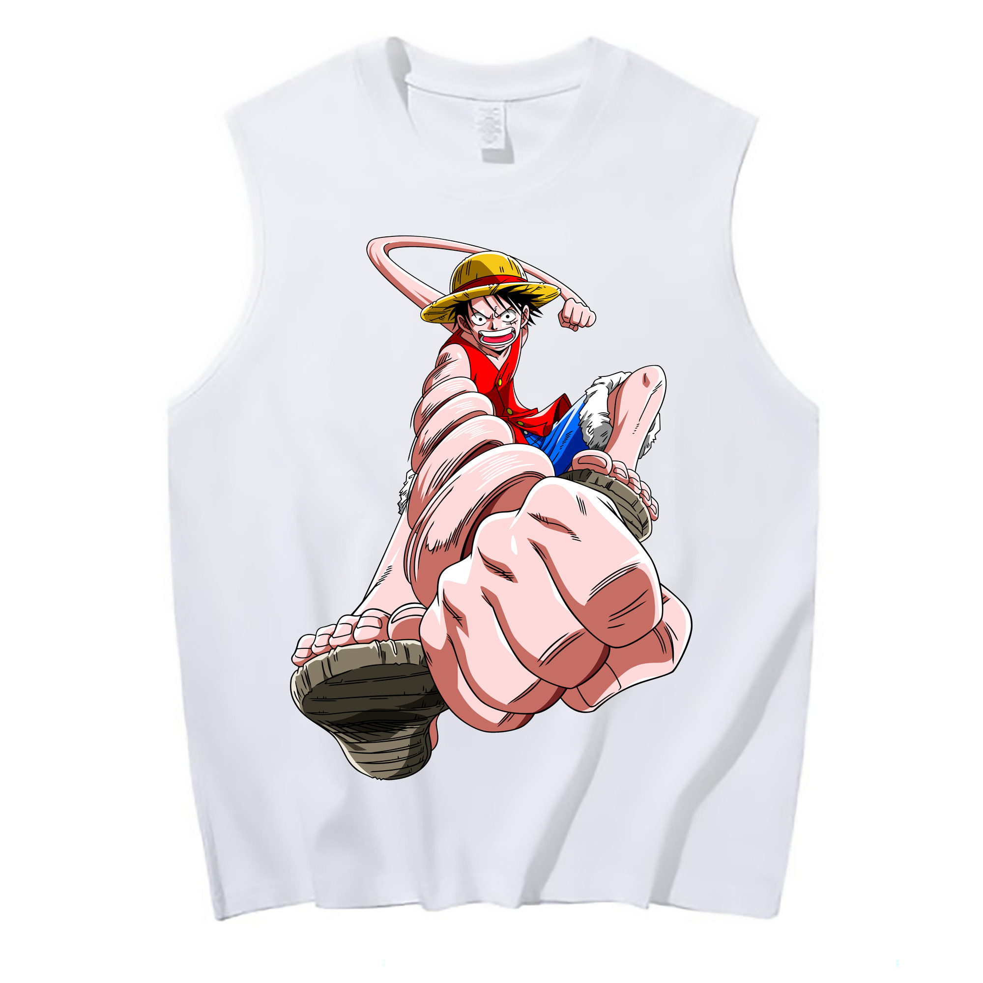 ワンピース モンキー・D・ルフィ ONE PIECE Monkey D. Luffy コットン100％タンクトップ（フロントプリント）