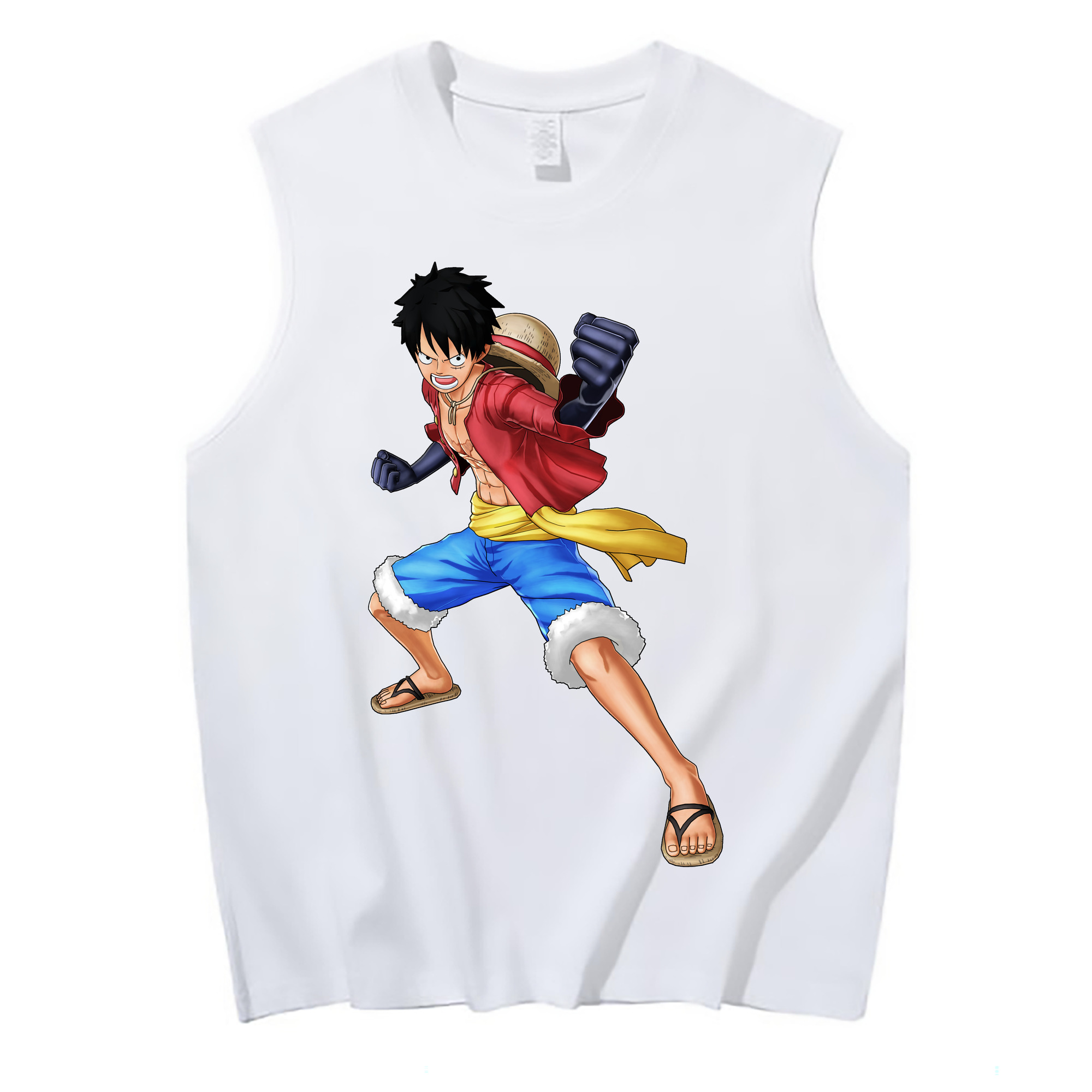 ワンピース モンキー・D・ルフィ ONE PIECE Monkey D. Luffy コットン100％タンクトップ（フロントプリント）
