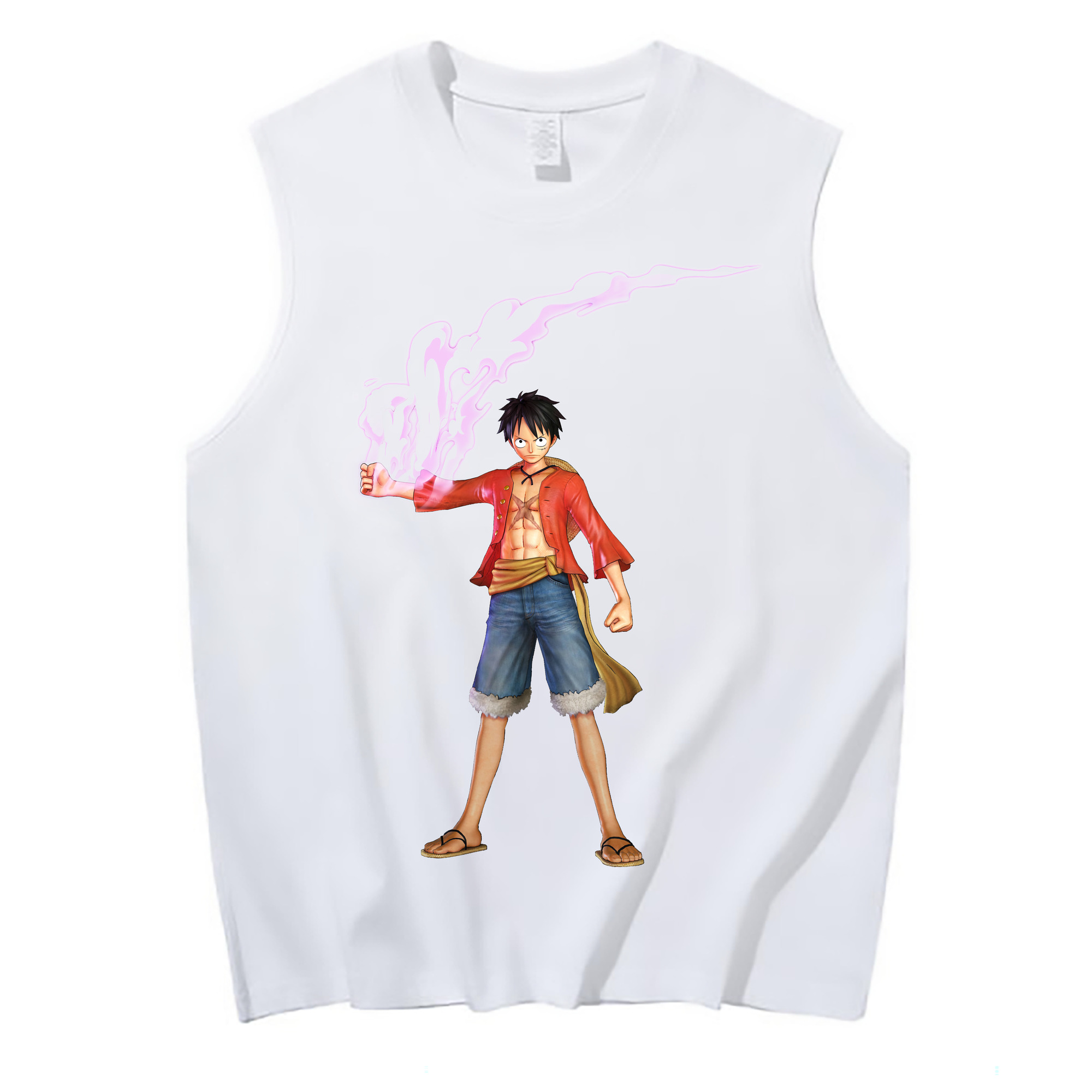 ワンピース モンキー・D・ルフィ ONE PIECE Monkey D. Luffy コットン100％タンクトップ（フロントプリント）