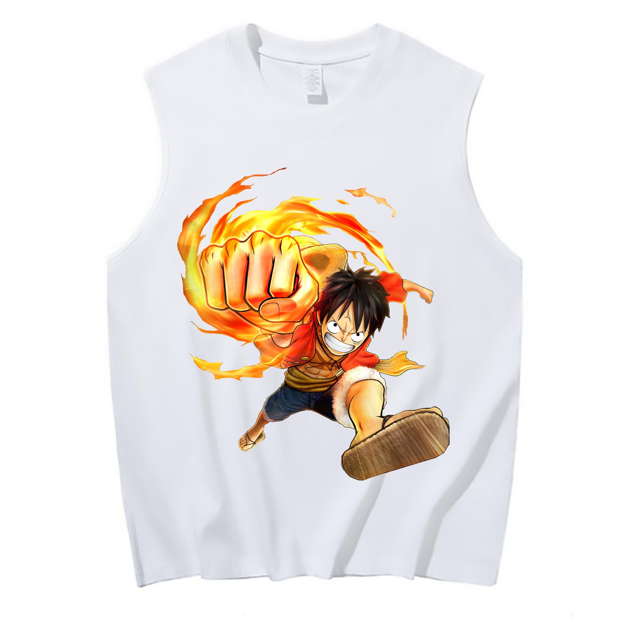 ワンピース モンキー・D・ルフィ ONE PIECE Monkey D. Luffy コットン100％タンクトップ（フロントプリント）