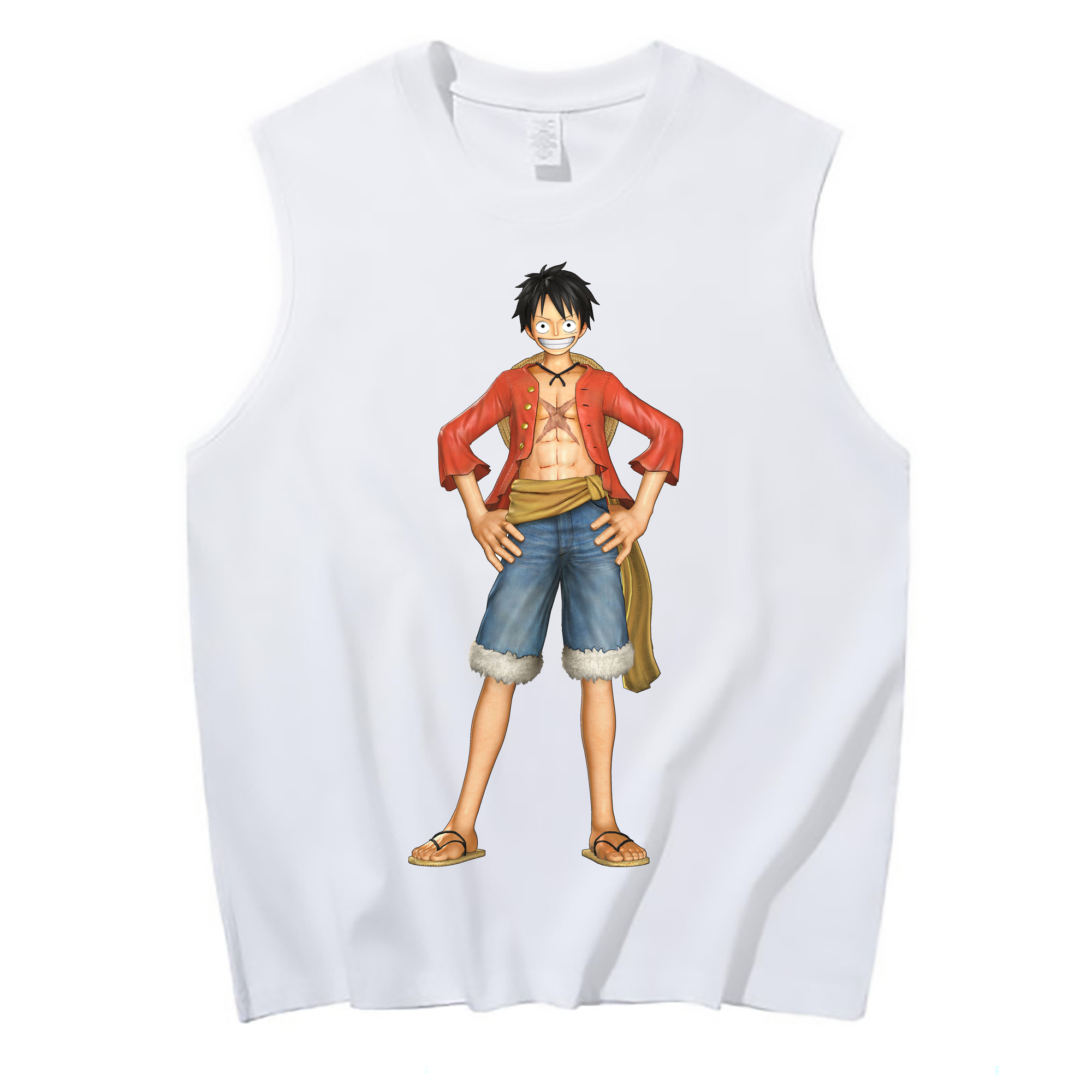 ワンピース モンキー・D・ルフィ ONE PIECE Monkey D. Luffy コットン100％タンクトップ（フロントプリント）
