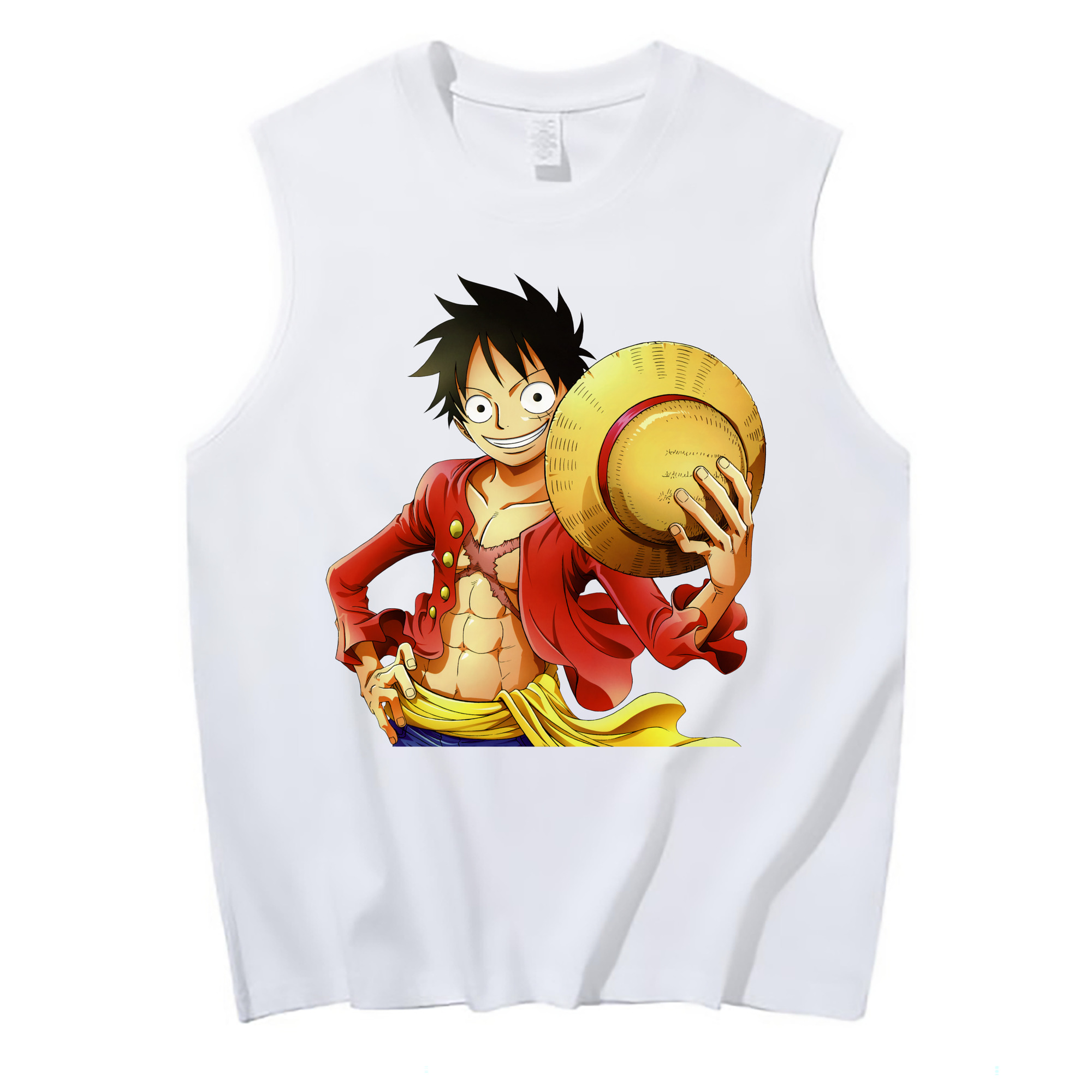 ワンピース モンキー・D・ルフィ ONE PIECE Monkey D. Luffy コットン100％タンクトップ（フロントプリント）
