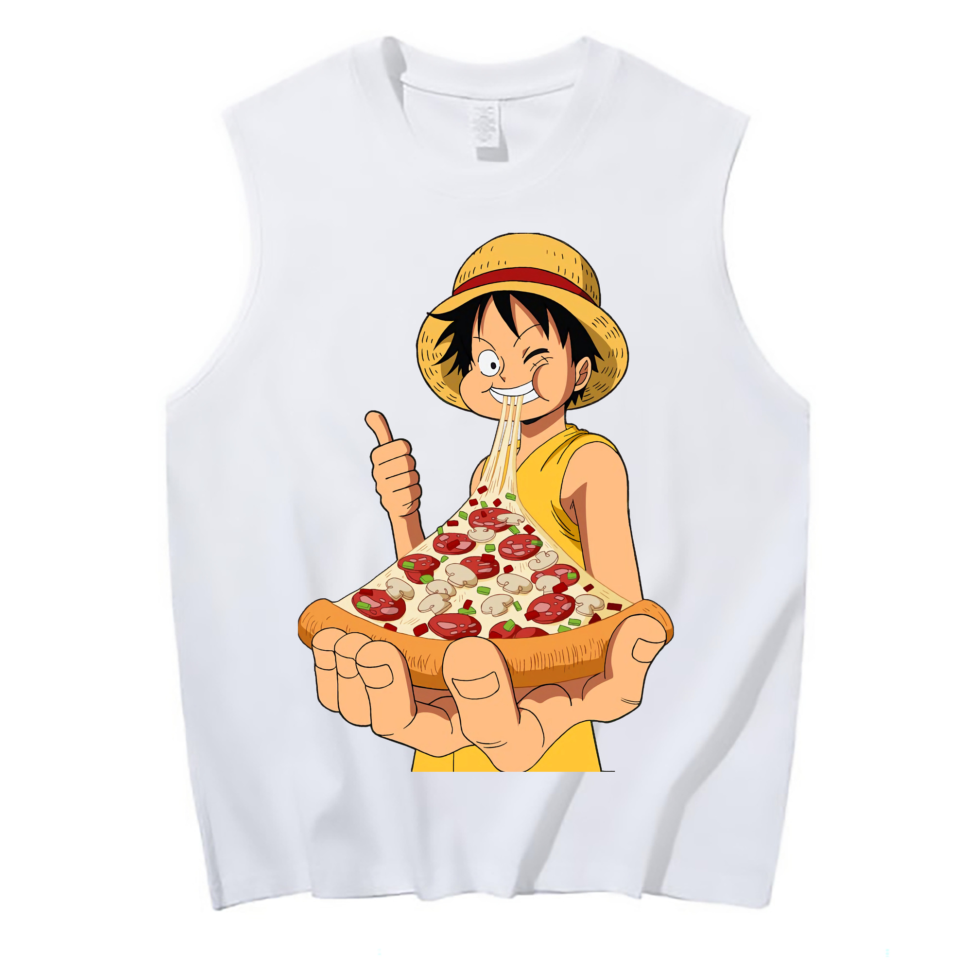 ワンピース モンキー・D・ルフィ ONE PIECE Monkey D. Luffy コットン100％タンクトップ（フロントプリント）