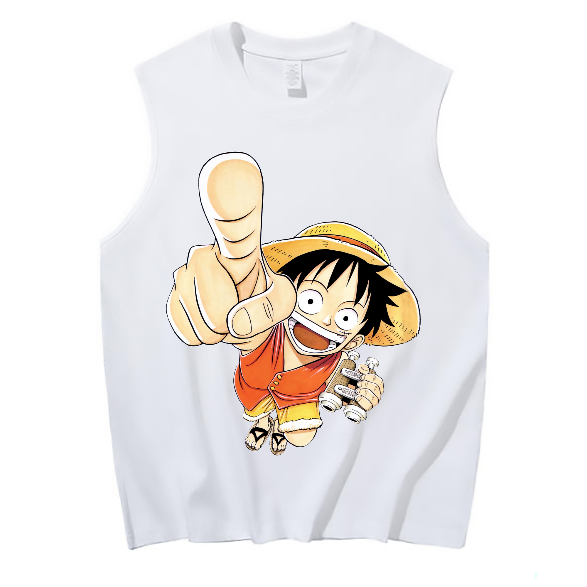 ワンピース モンキー・D・ルフィ ONE PIECE Monkey D. Luffy コットン100％タンクトップ（フロントプリント）