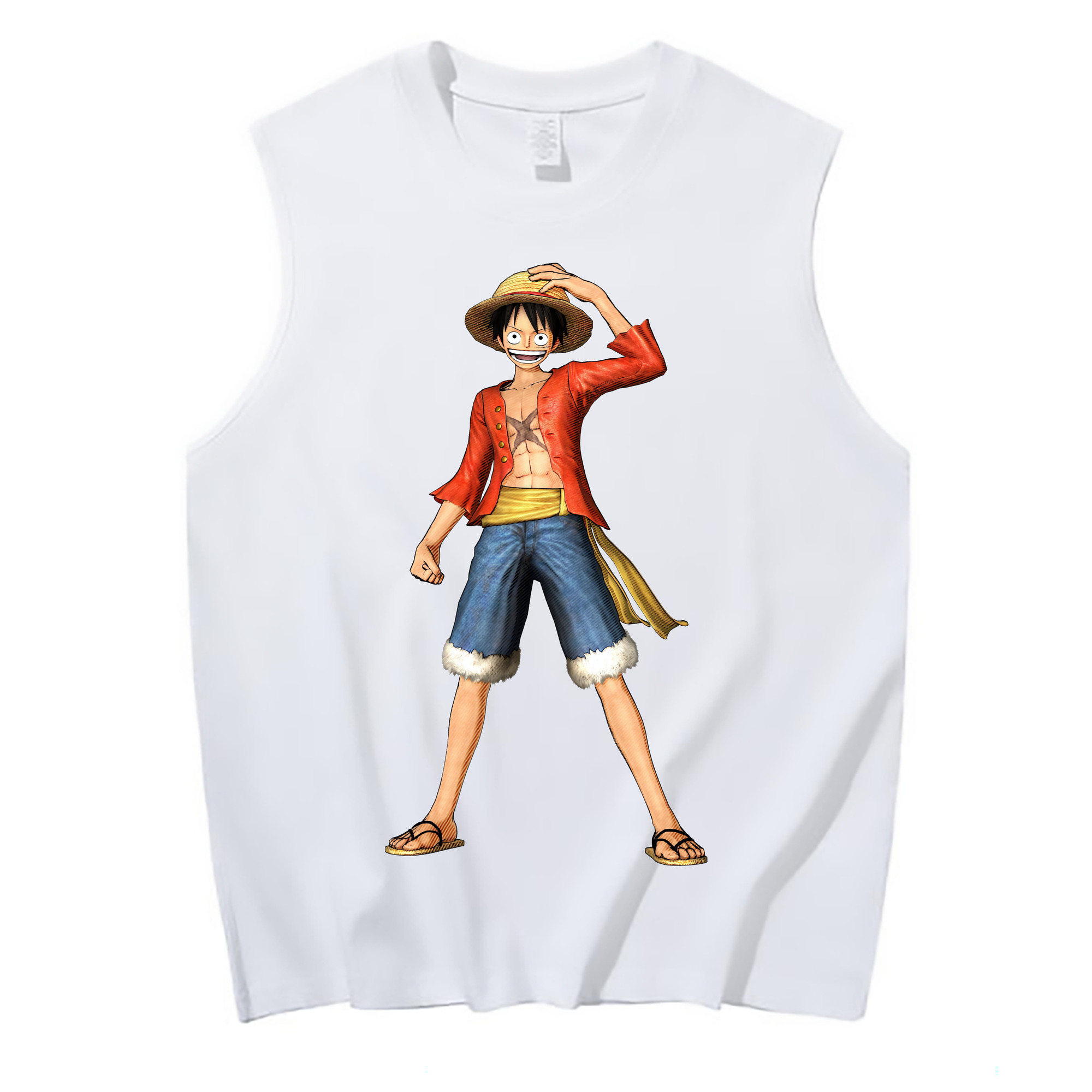 ワンピース モンキー・D・ルフィ ONE PIECE Monkey D. Luffy コットン100％タンクトップ（フロントプリント）