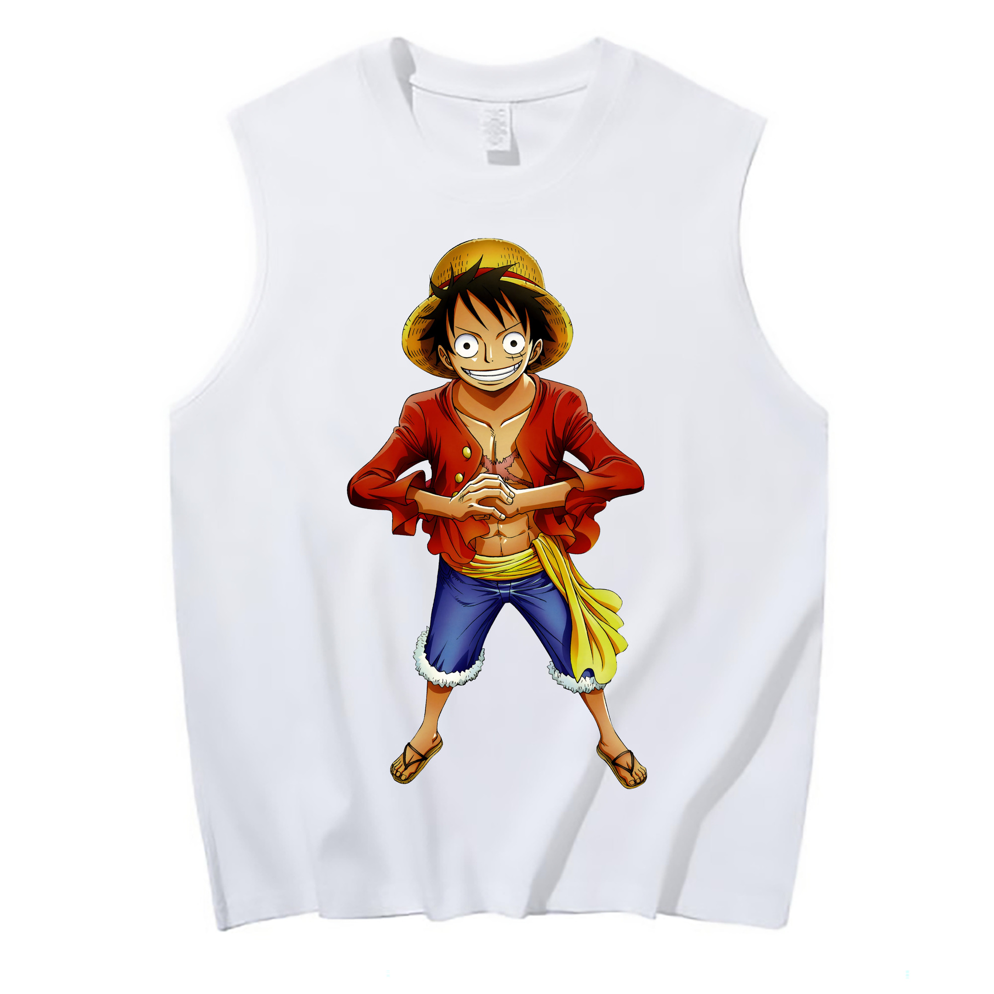 ワンピース モンキー・D・ルフィ ONE PIECE Monkey D. Luffy コットン100％タンクトップ（フロントプリント）