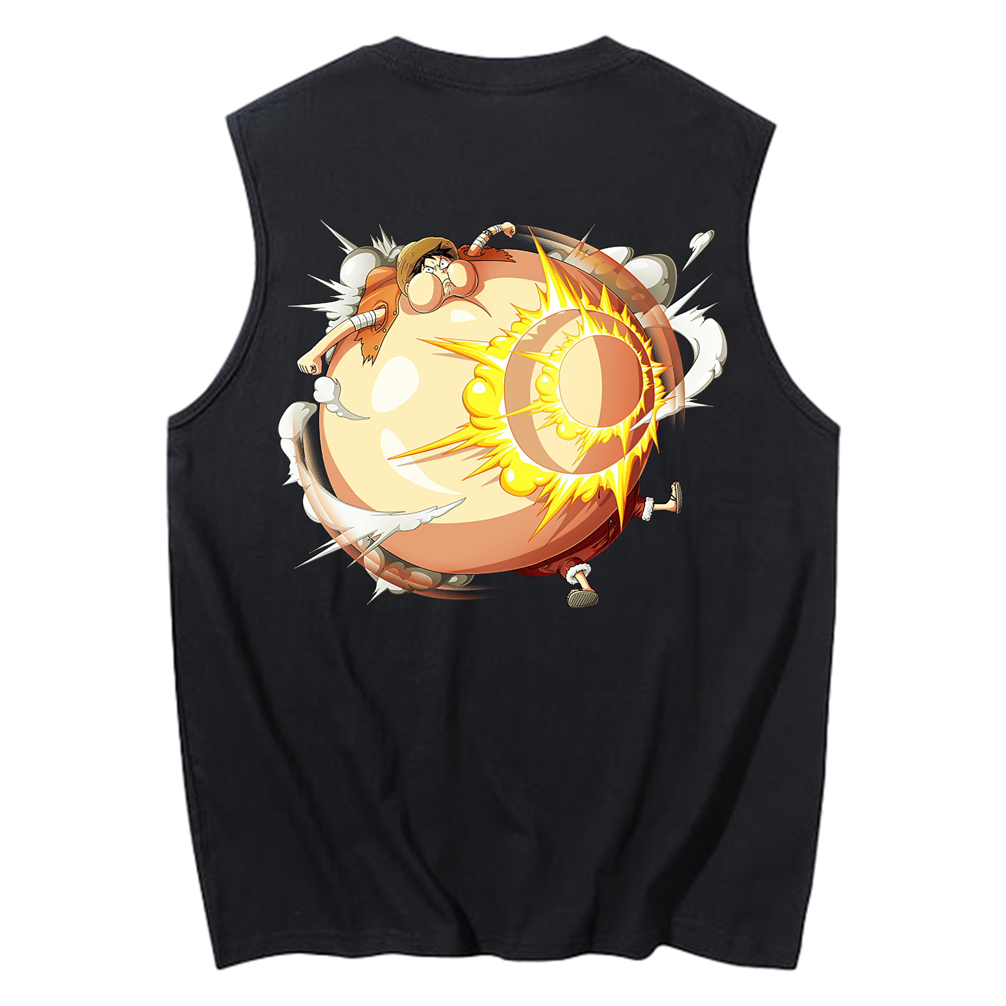 ワンピース モンキー・D・ルフィ ONE PIECE Monkey D. Luffy コットン100％タンクトップ（背面プリント）