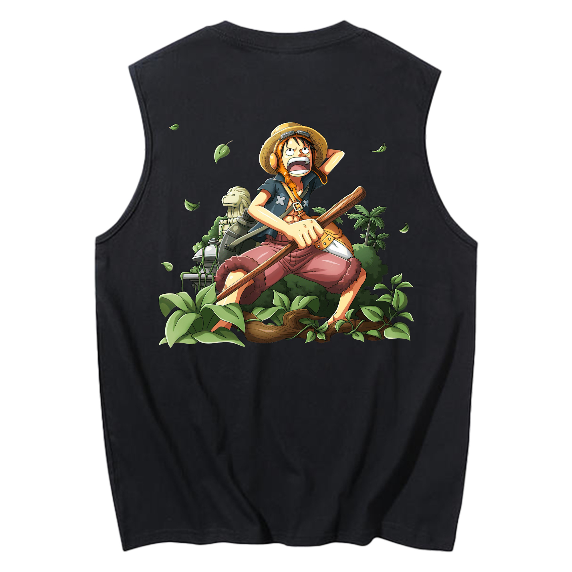 ワンピース モンキー・D・ルフィ ONE PIECE Monkey D. Luffy コットン100％タンクトップ（背面プリント）
