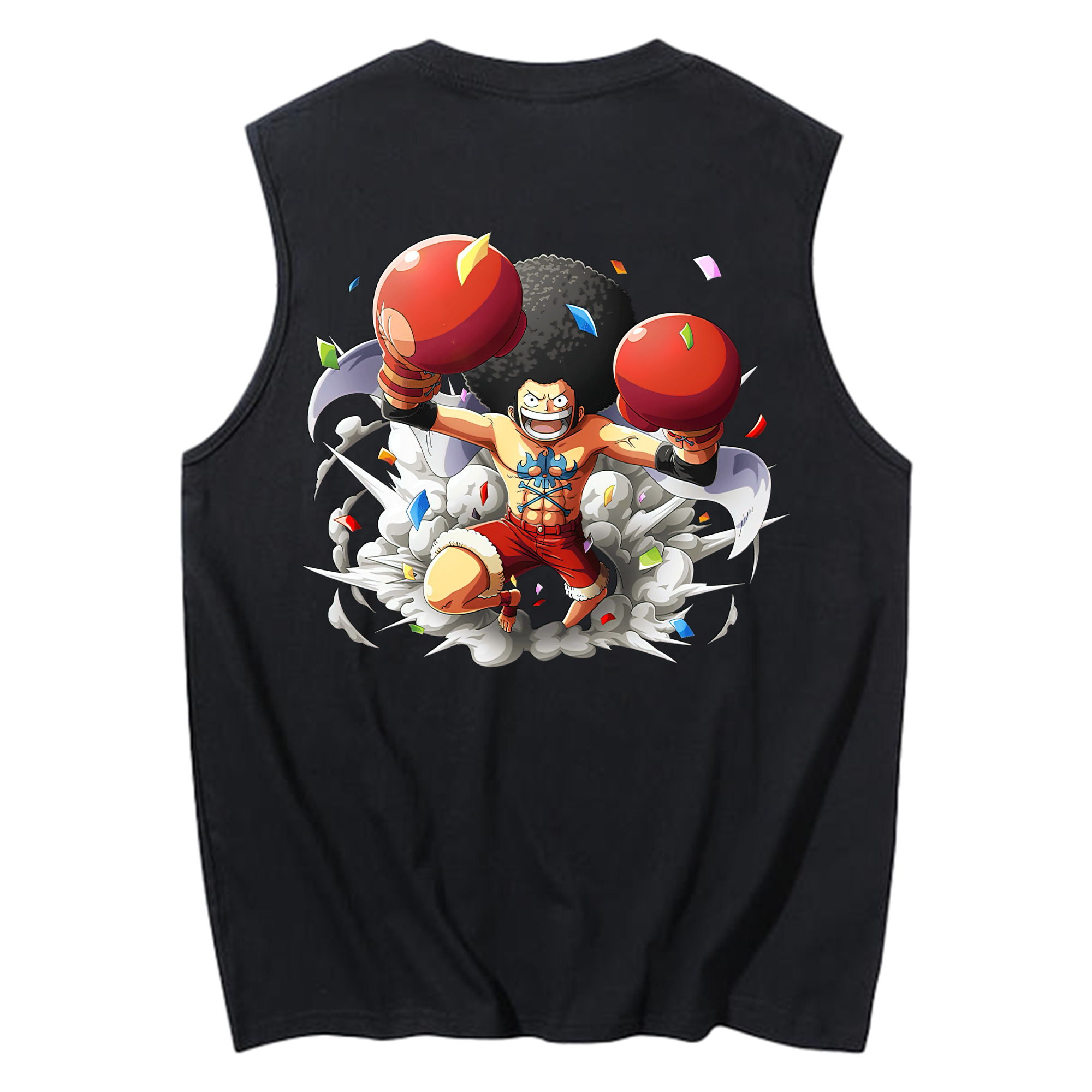 ワンピース モンキー・D・ルフィ ONE PIECE Monkey D. Luffy コットン100％タンクトップ（背面プリント）
