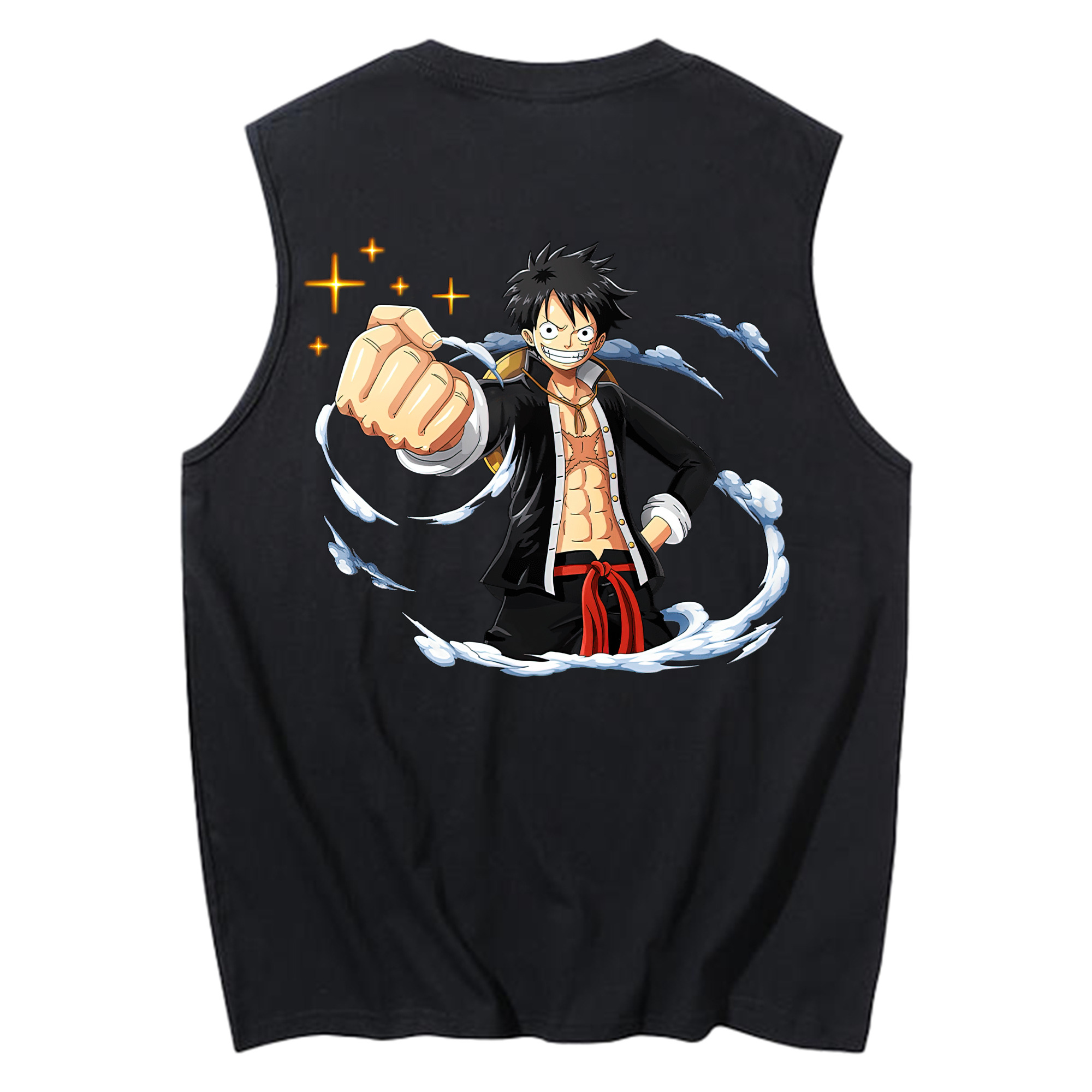 ワンピース モンキー・D・ルフィ ONE PIECE Monkey D. Luffy コットン100％タンクトップ（背面プリント）