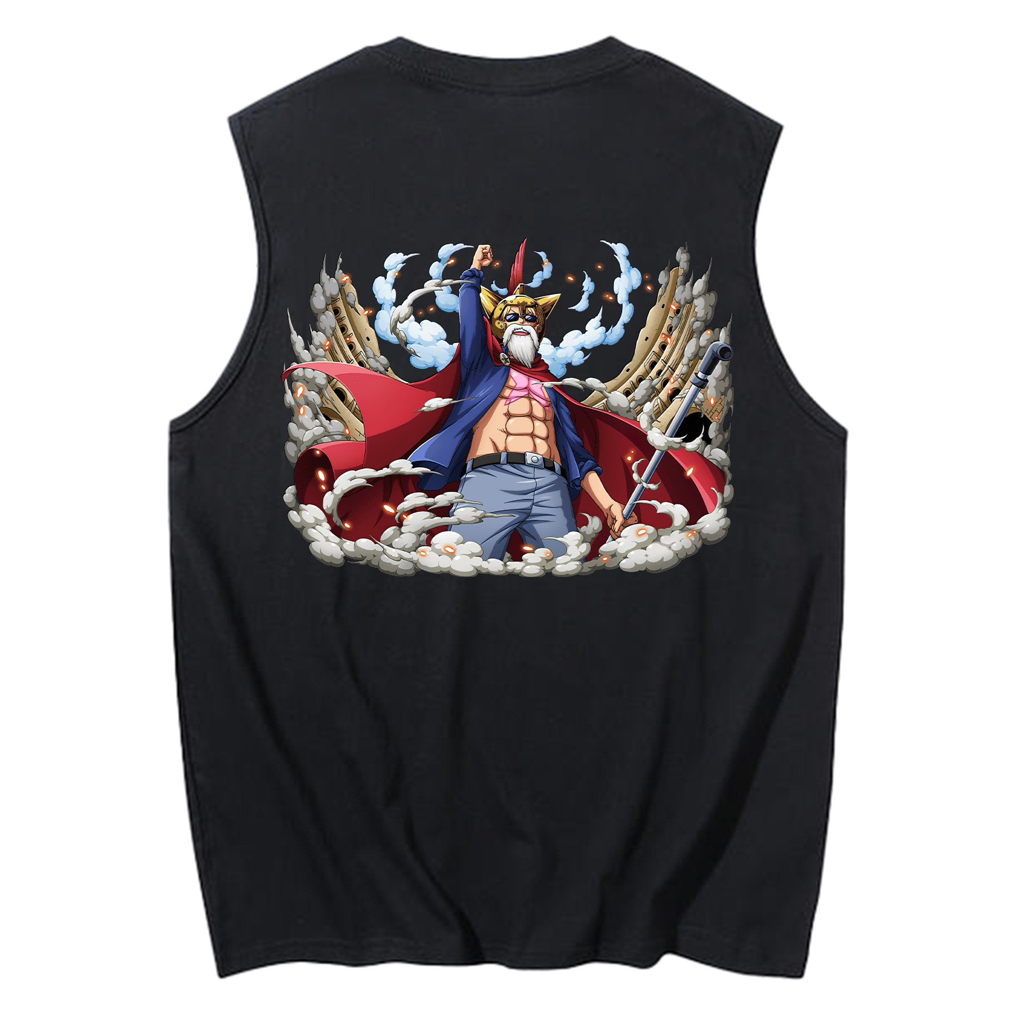 ワンピース モンキー・D・ルフィ ONE PIECE Monkey D. Luffy コットン100％タンクトップ（背面プリント）