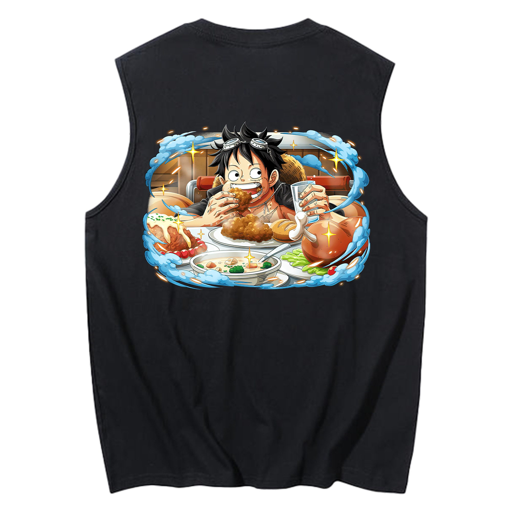 ワンピース モンキー・D・ルフィ ONE PIECE Monkey D. Luffy コットン100％タンクトップ（背面プリント）
