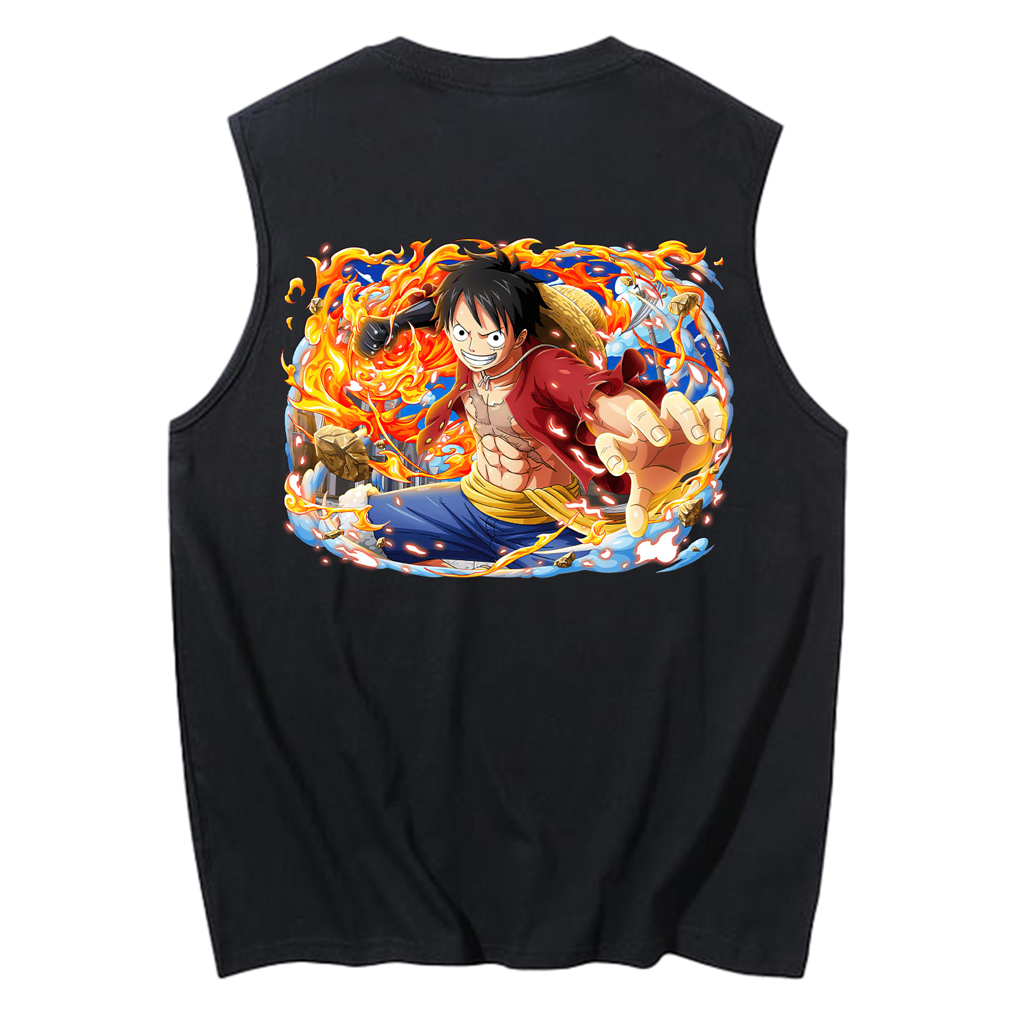 ワンピース モンキー・D・ルフィ ONE PIECE Monkey D. Luffy コットン100％タンクトップ（背面プリント）