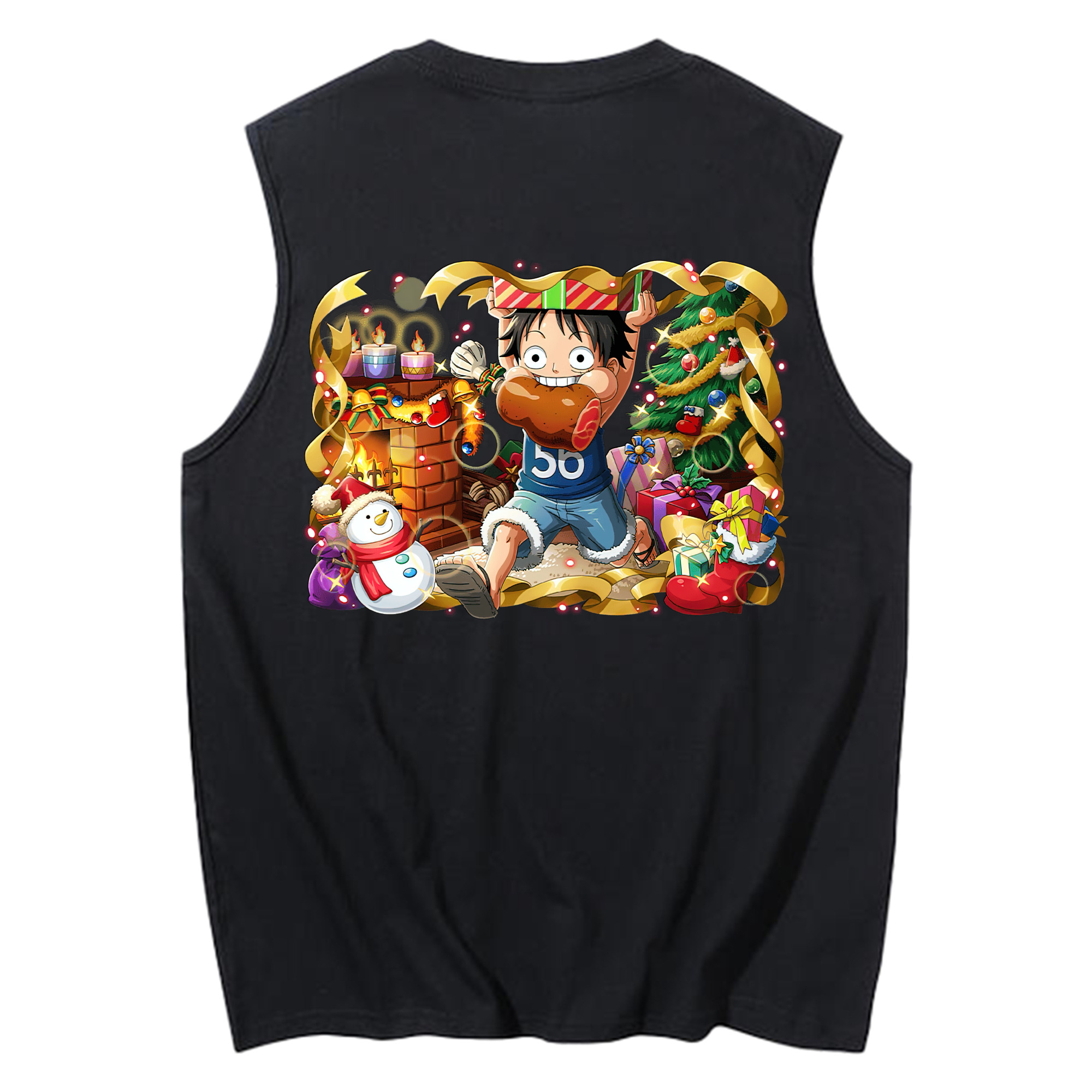 ワンピース モンキー・D・ルフィ ONE PIECE Monkey D. Luffy コットン100％タンクトップ（背面プリント）