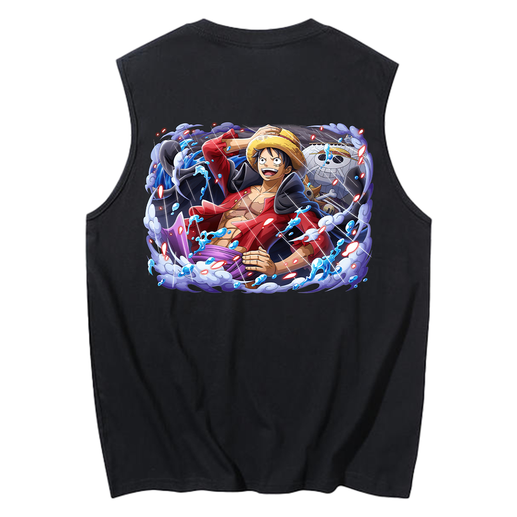 ワンピース モンキー・D・ルフィ ONE PIECE Monkey D. Luffy コットン100％タンクトップ（背面プリント）