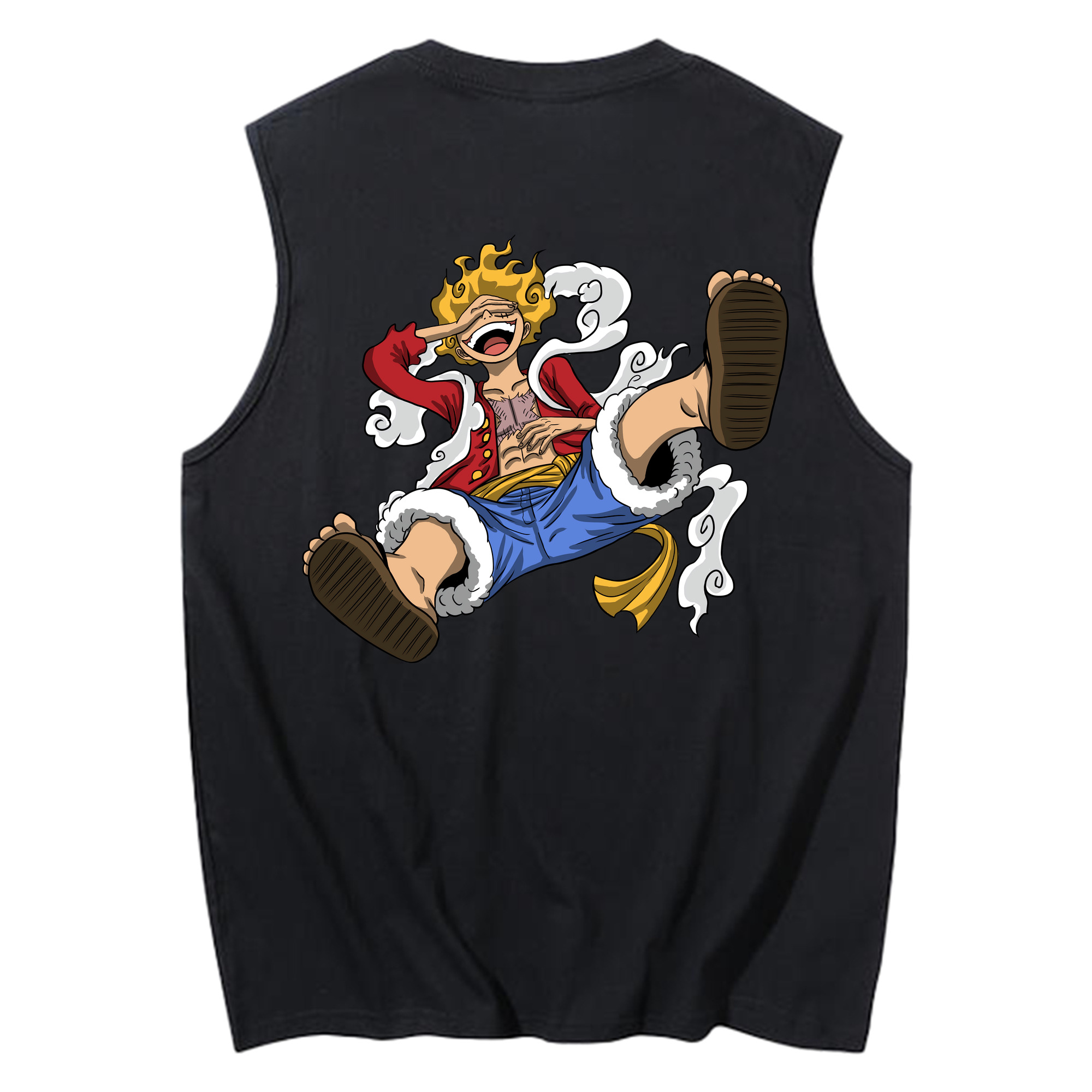 ワンピース モンキー・D・ルフィ ONE PIECE Monkey D. Luffy コットン100％タンクトップ（背面プリント）
