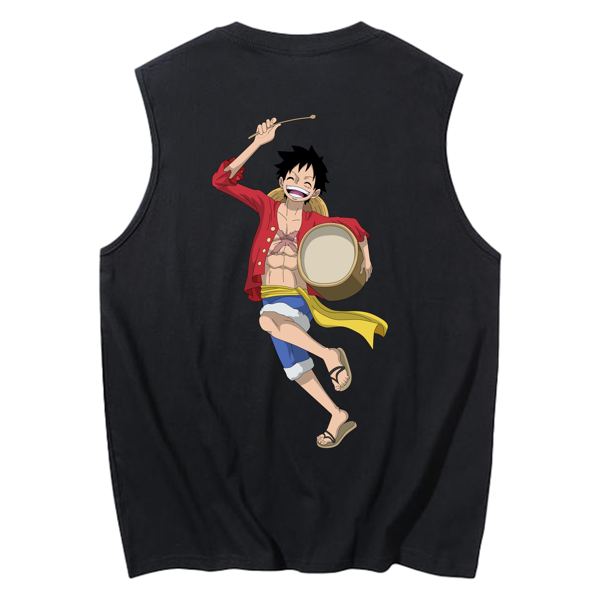 ワンピース モンキー・D・ルフィ ONE PIECE Monkey D. Luffy コットン100％タンクトップ（背面プリント）