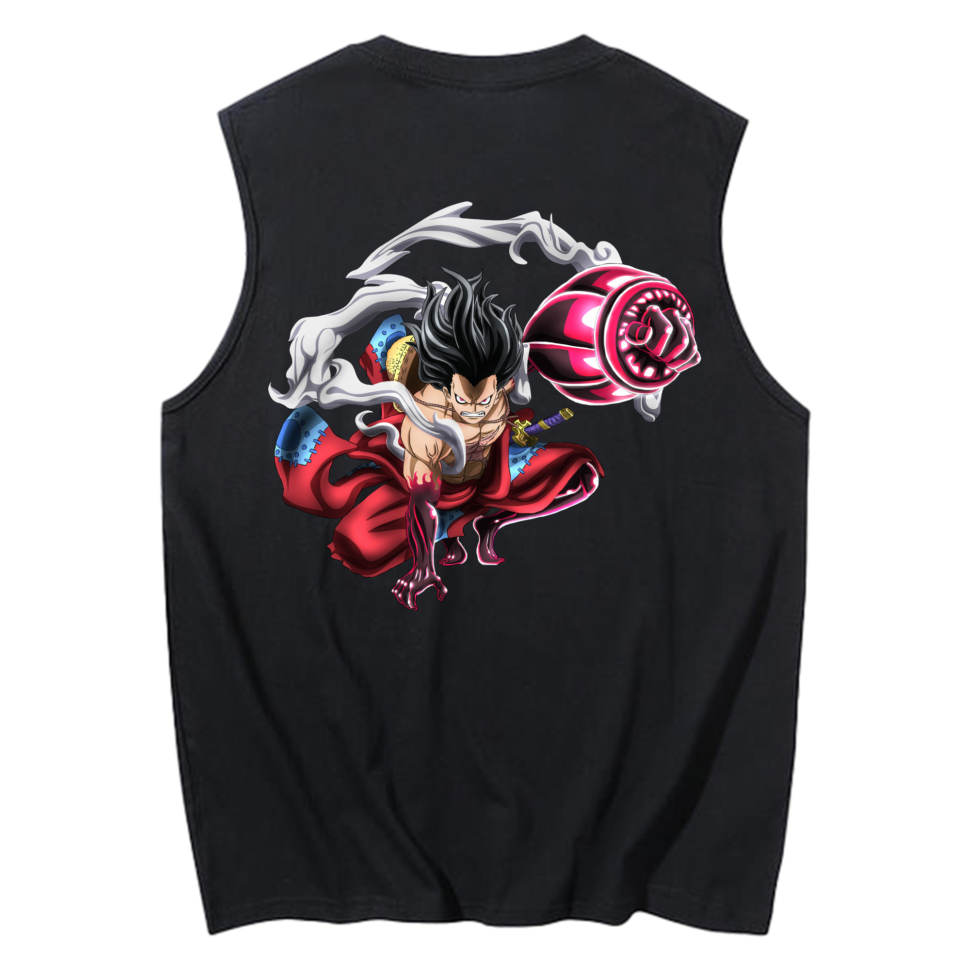 ワンピース モンキー・D・ルフィ ONE PIECE Monkey D. Luffy コットン100％タンクトップ（背面プリント）