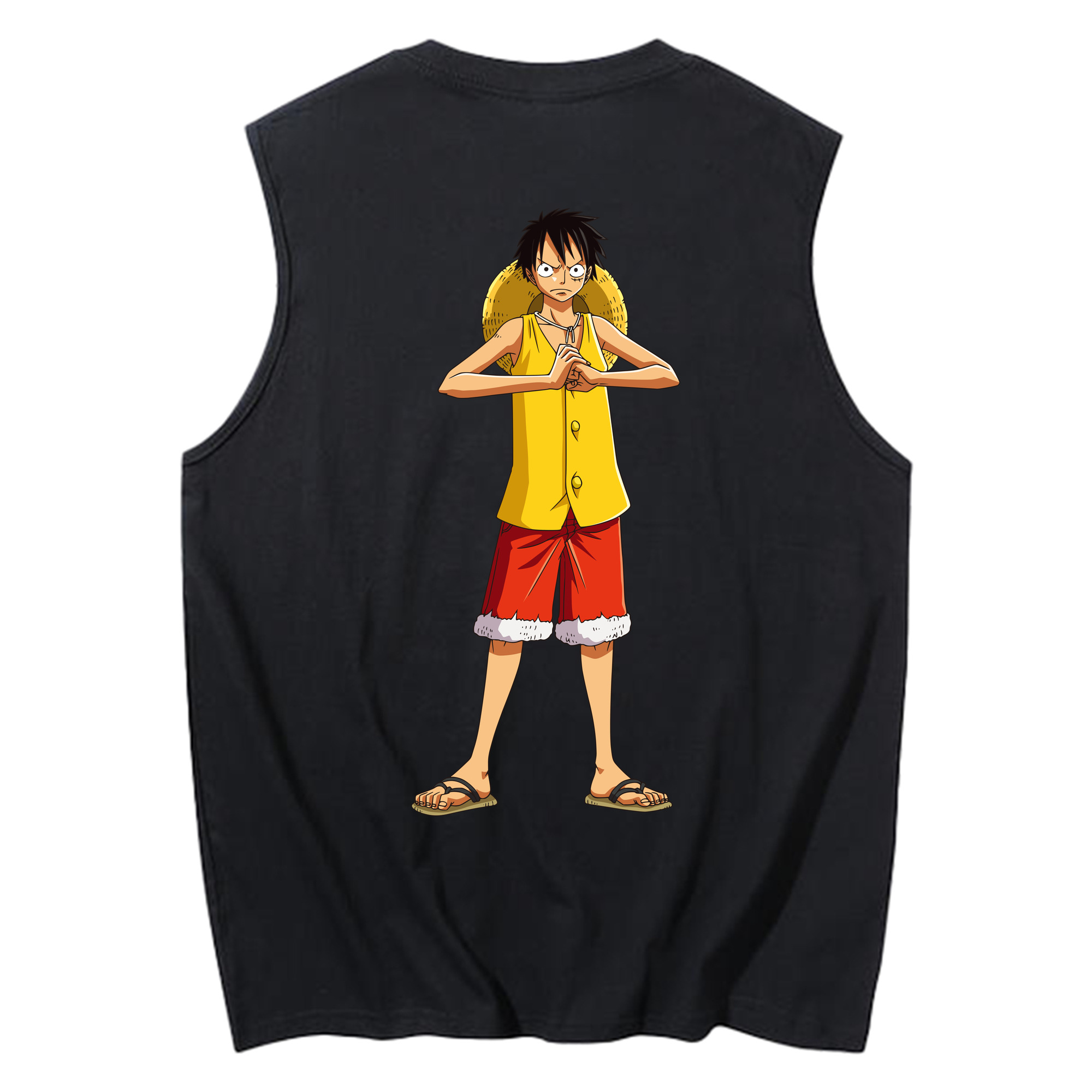ワンピース モンキー・D・ルフィ ONE PIECE Monkey D. Luffy コットン100％タンクトップ（背面プリント）