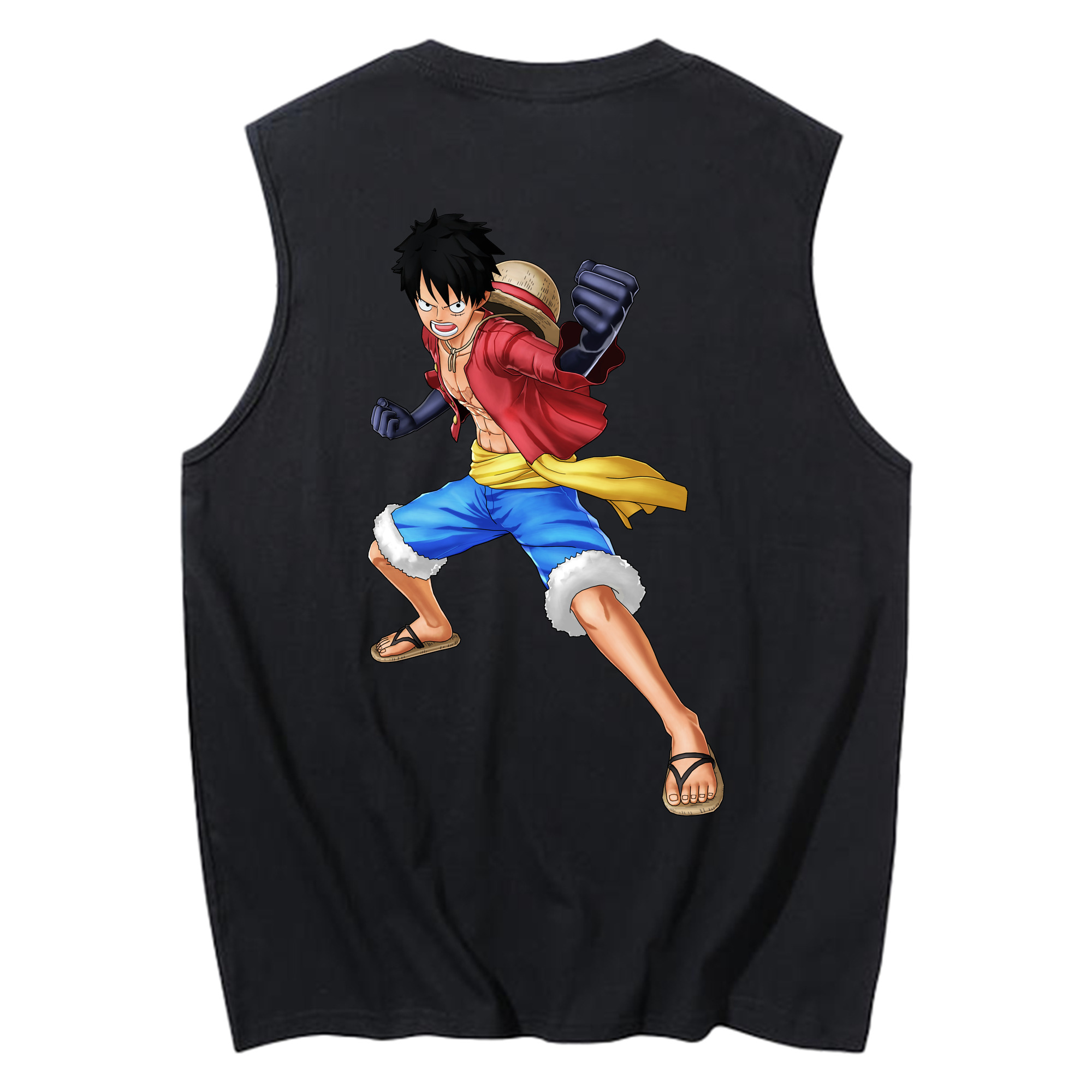 ワンピース モンキー・D・ルフィ ONE PIECE Monkey D. Luffy コットン100％タンクトップ（背面プリント）
