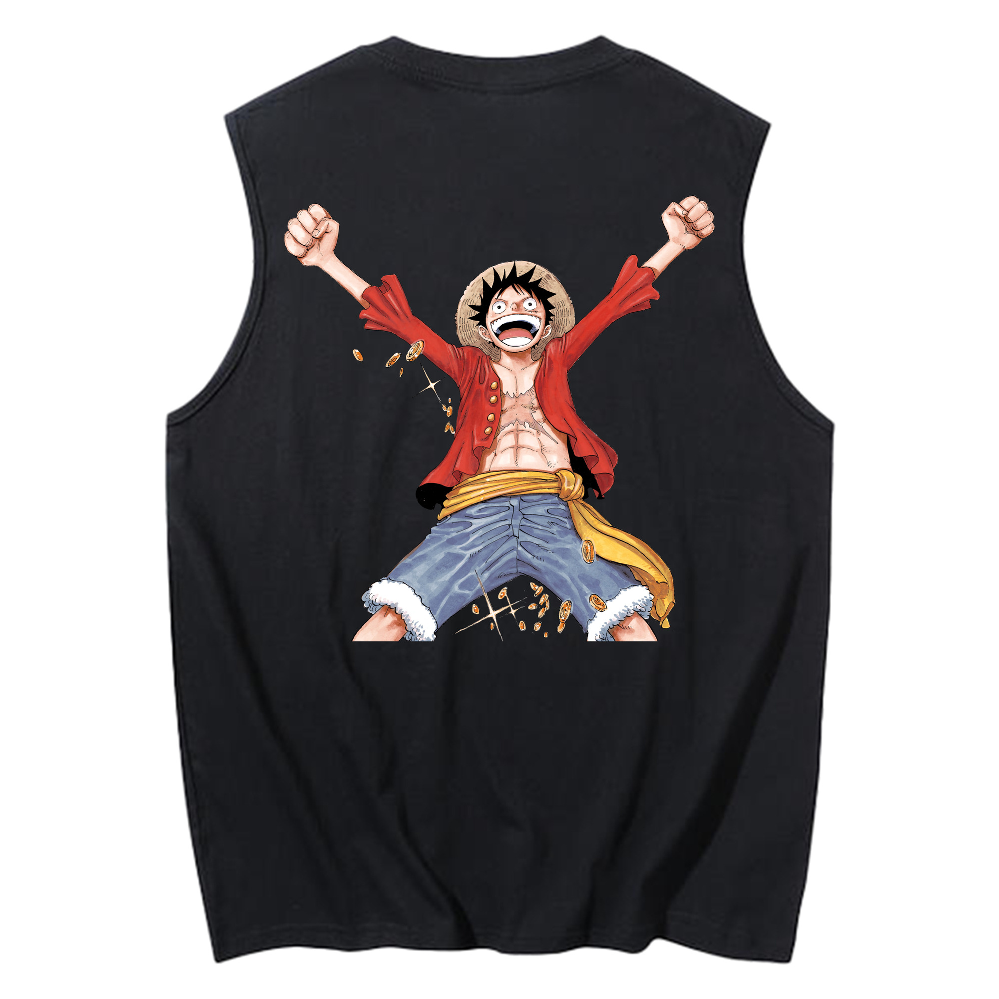 ワンピース モンキー・D・ルフィ ONE PIECE Monkey D. Luffy コットン100％タンクトップ（背面プリント）