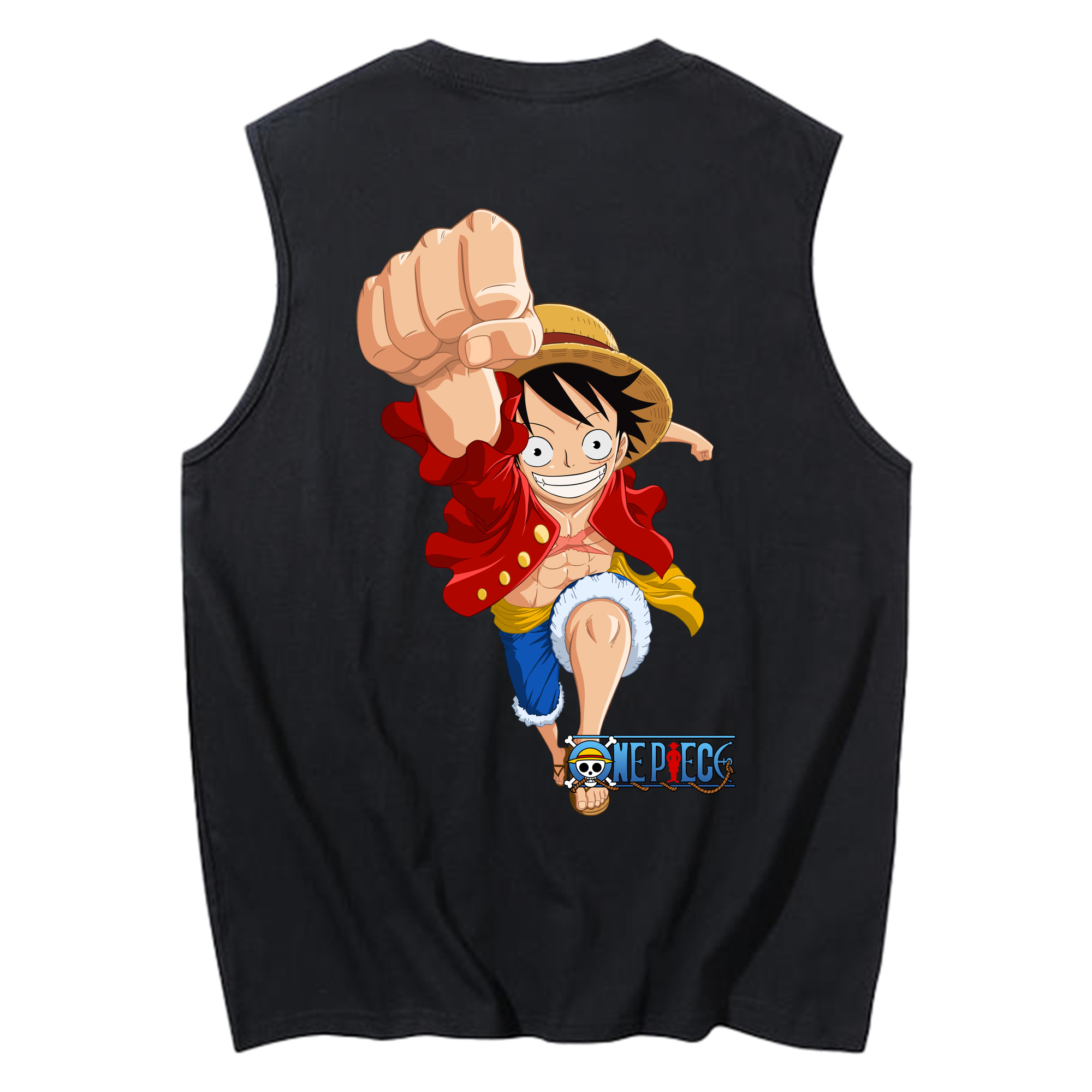ワンピース モンキー・D・ルフィ ONE PIECE Monkey D. Luffy コットン100％タンクトップ（背面プリント）